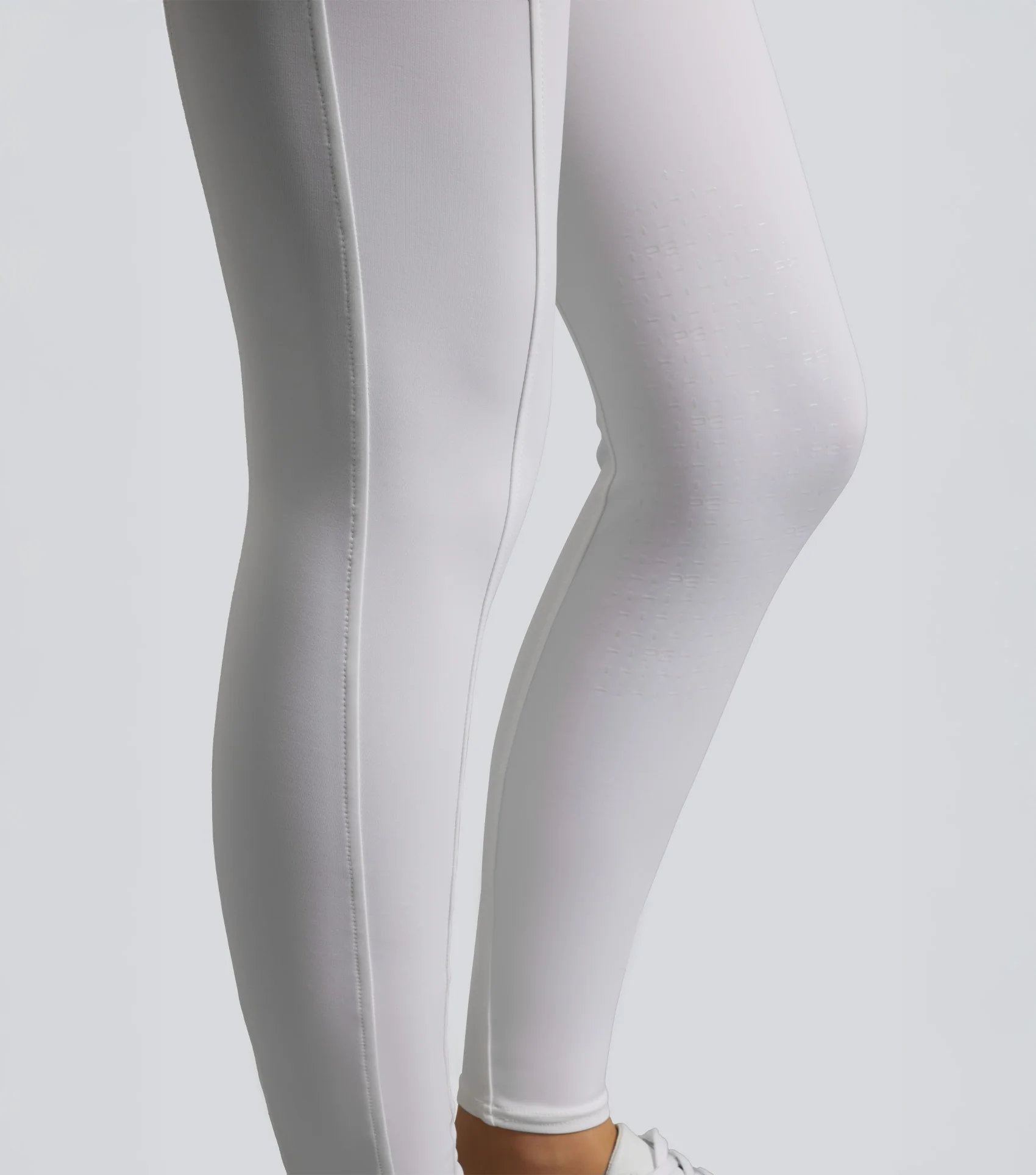 Luceo Womens Gel Knee Competition Riding Tights White - Image 5