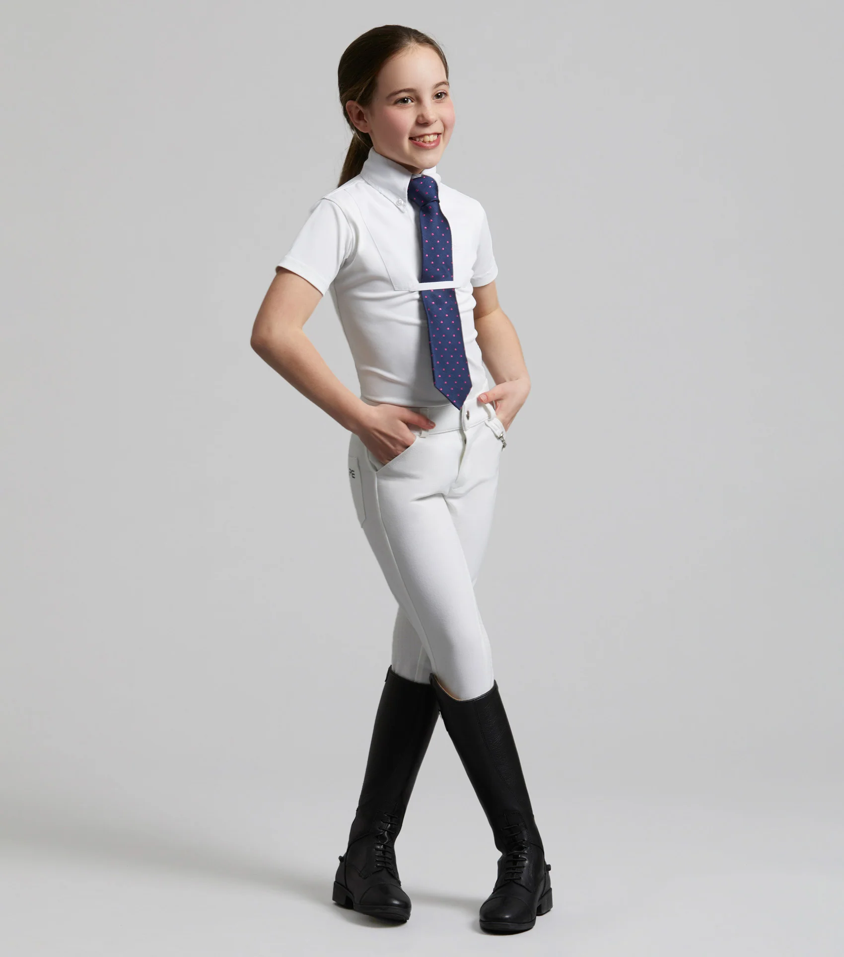 Luciana Girls Short Sleeve Show Shirt White - Image 6
