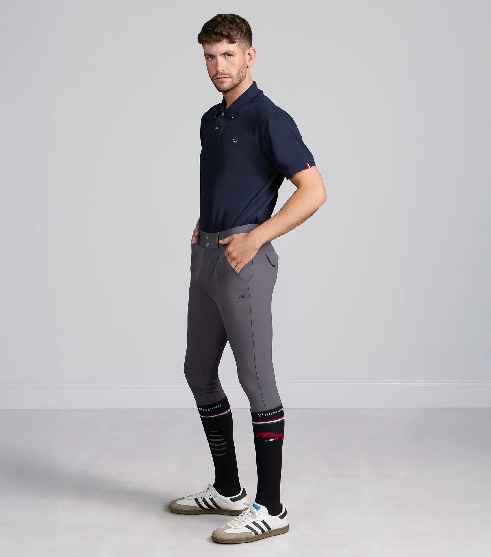 Ludis Men's Gel Knee Riding Breeches Anthracite - Image 2