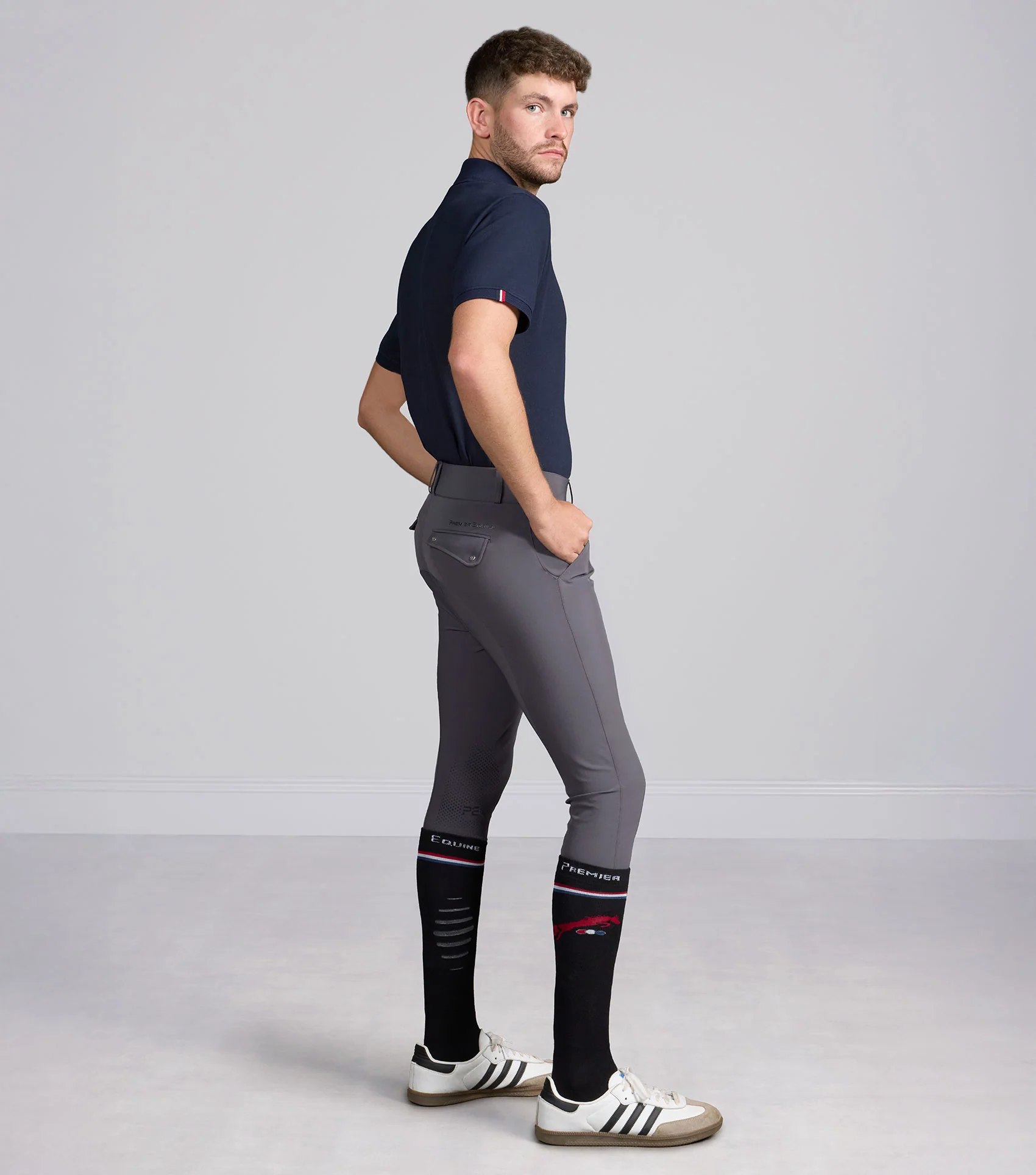 Ludis Men's Gel Knee Riding Breeches Anthracite - Image 6