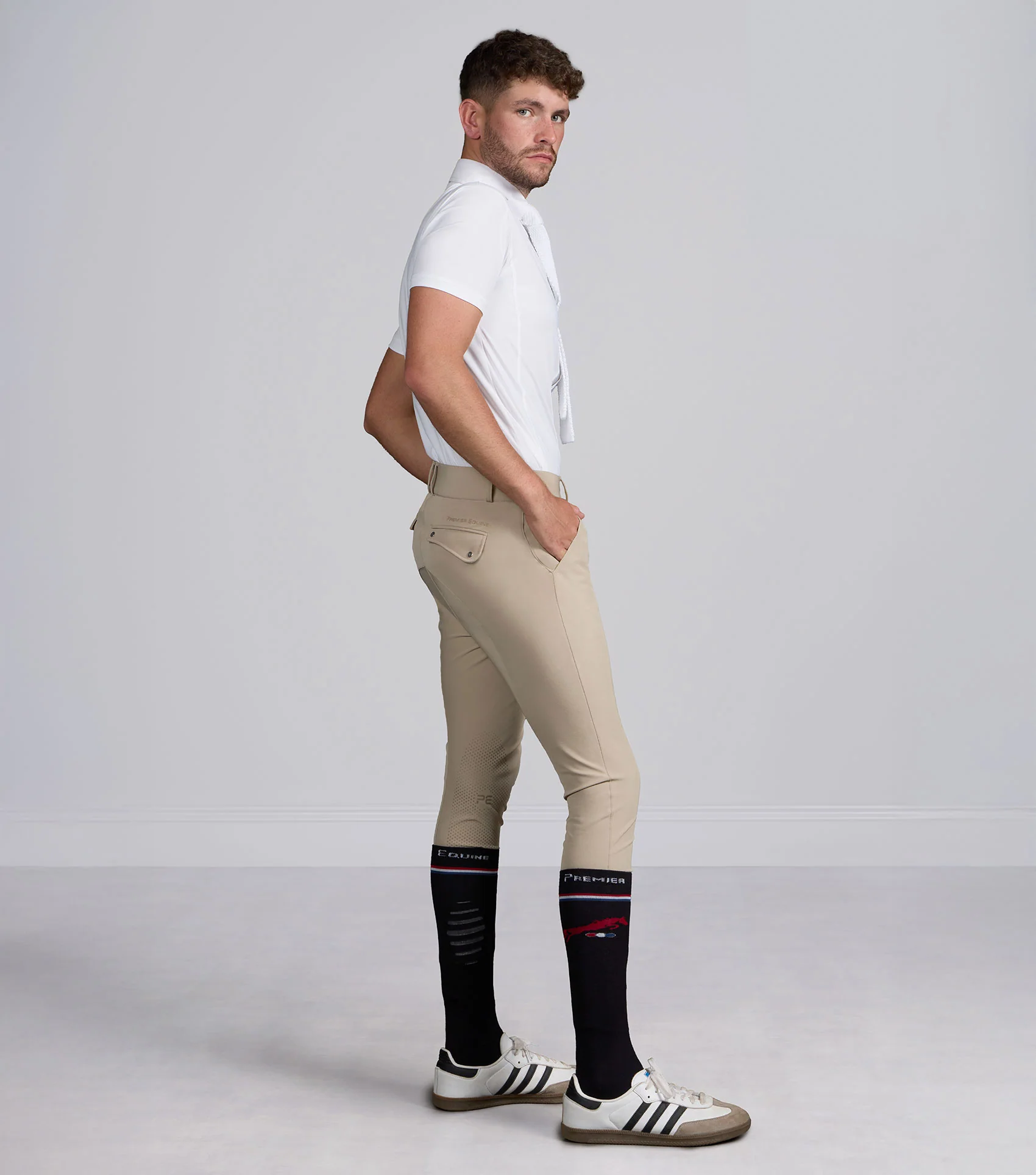Ludis Men's Gel Knee Riding Breeches Beige - Image 2