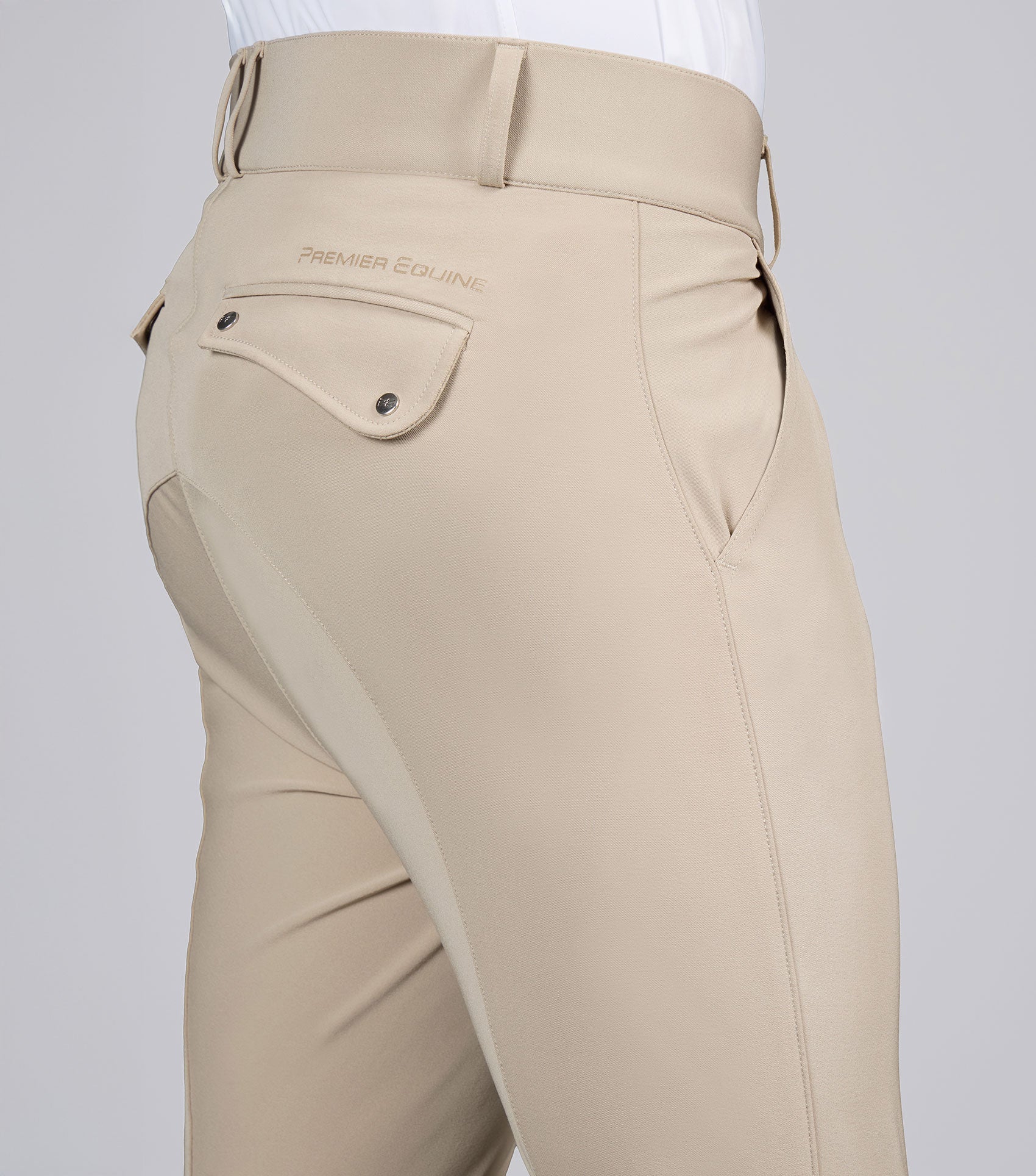 Ludis Men's Gel Knee Riding Breeches Beige - Image 4