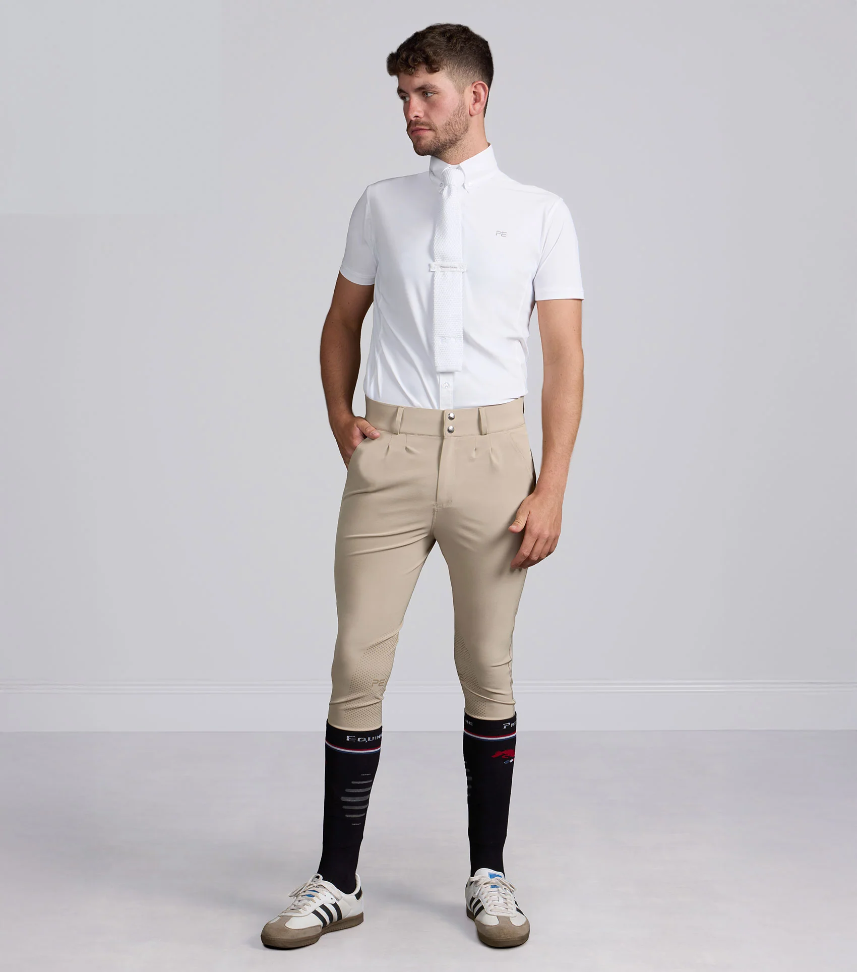 Ludis Men's Gel Knee Riding Breeches Beige - Image 6
