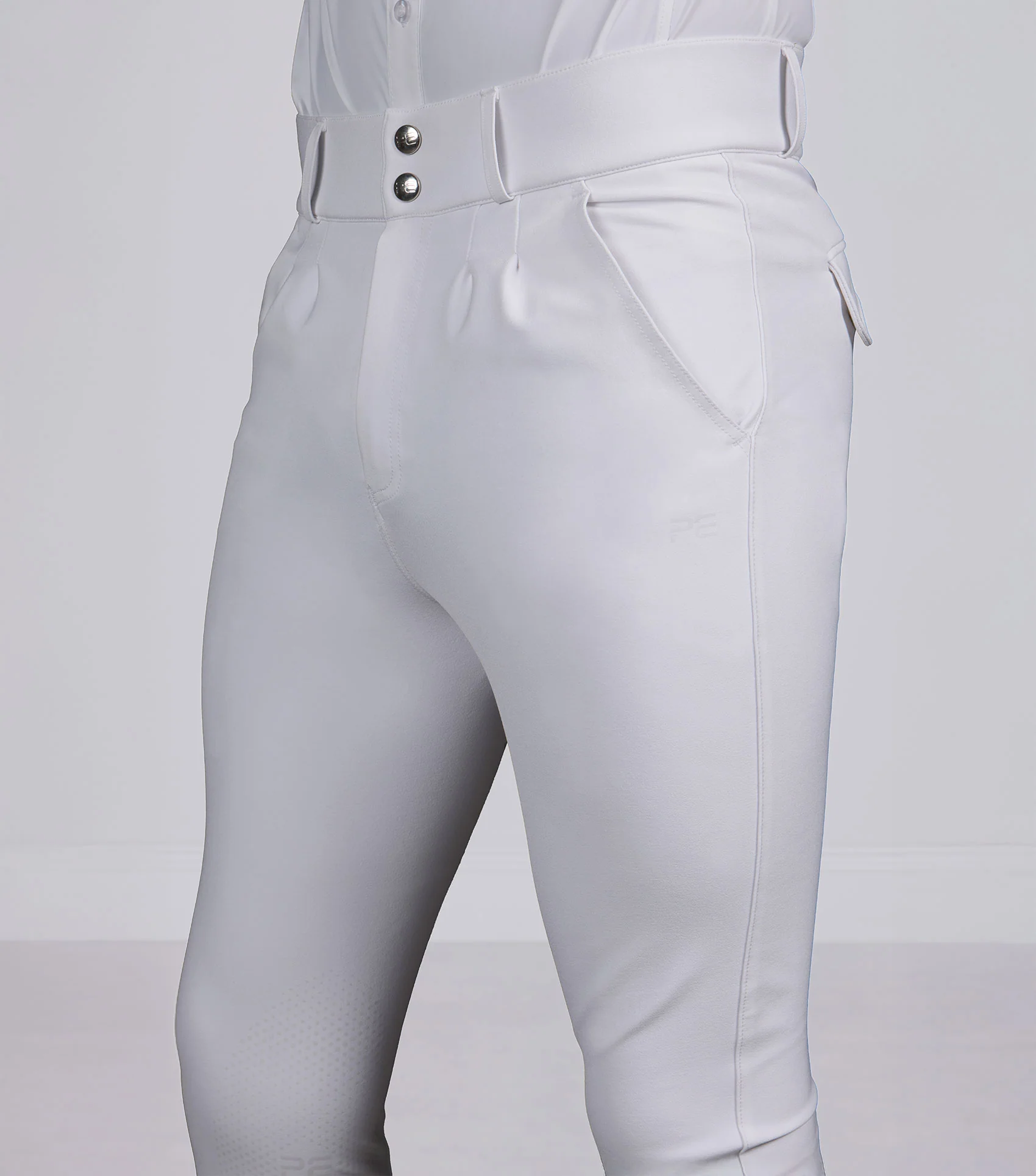 Ludis Men's Gel Knee Riding Breeches White - Image 3