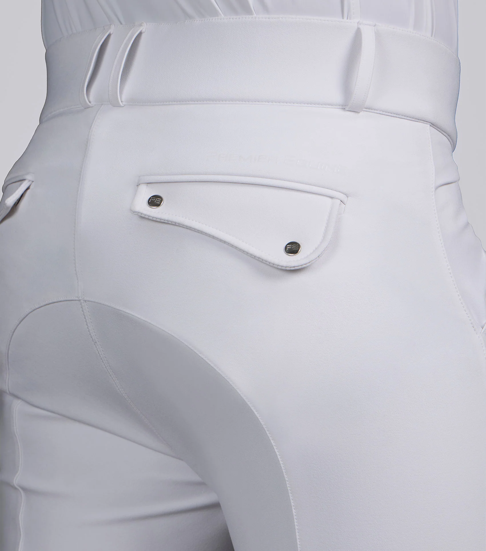 Ludis Men's Gel Knee Riding Breeches White - Image 4