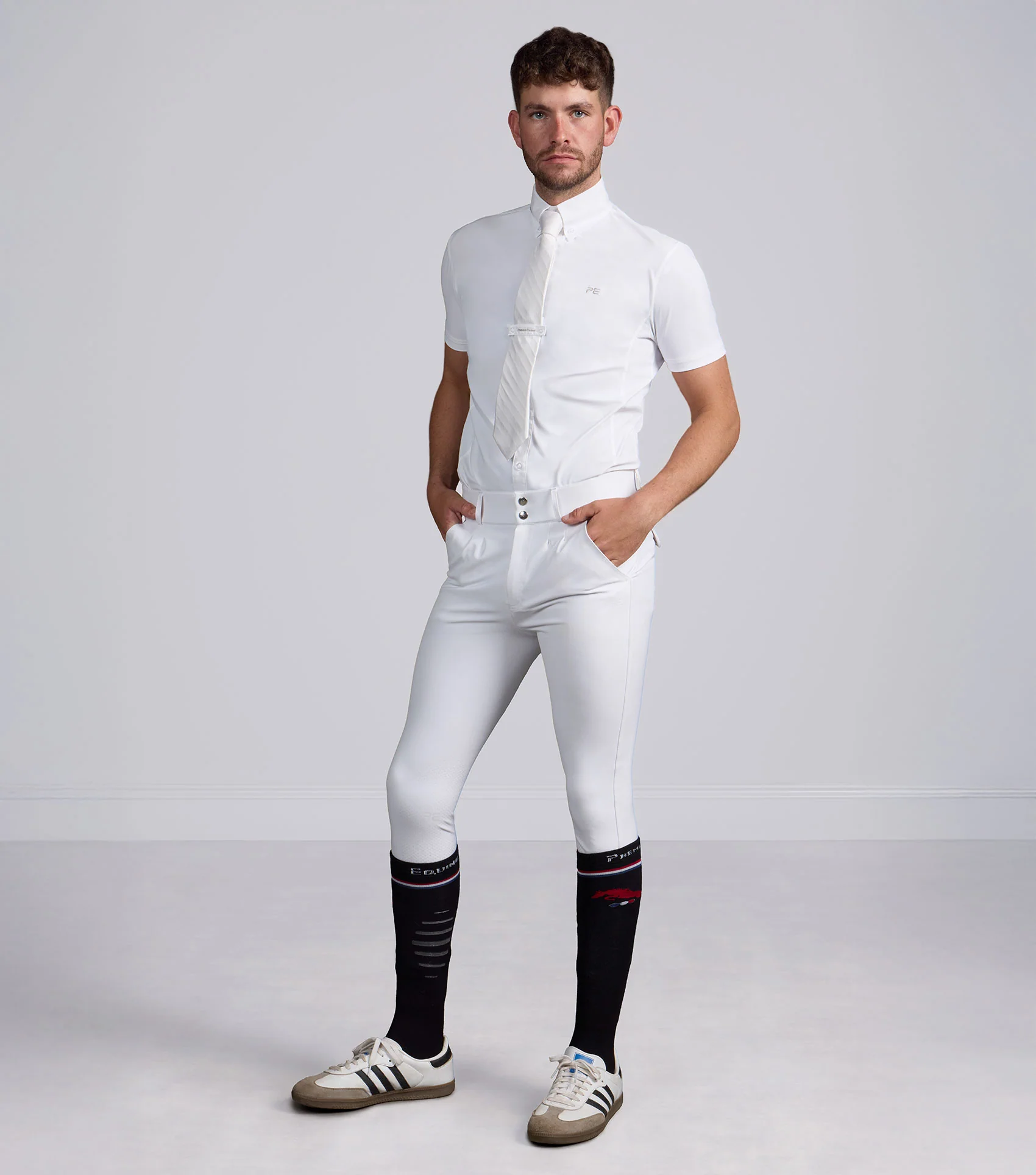 Ludis Men's Gel Knee Riding Breeches White - Image 6