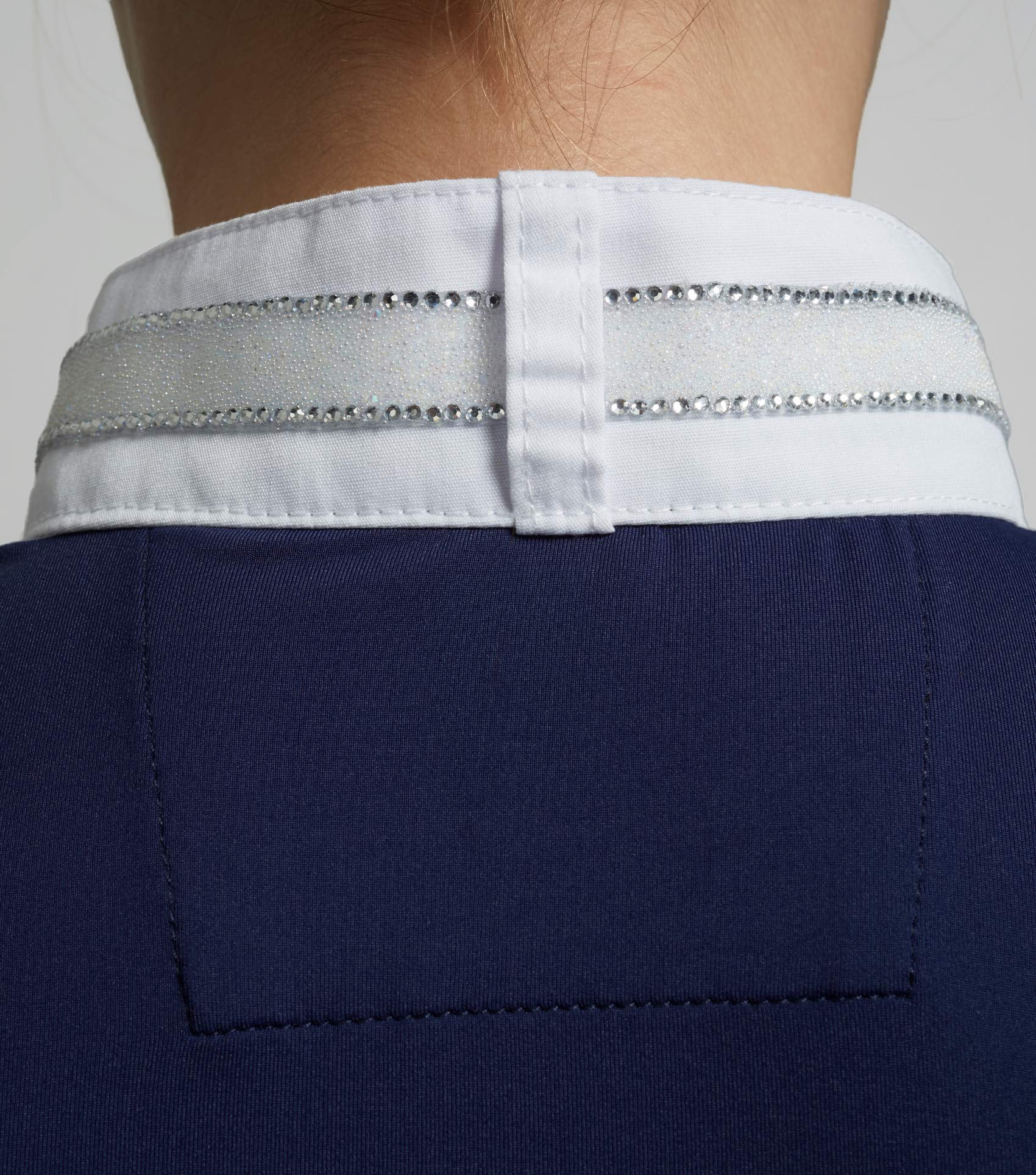 Maria Girls Diamanté Show Shirt Navy - Image 5