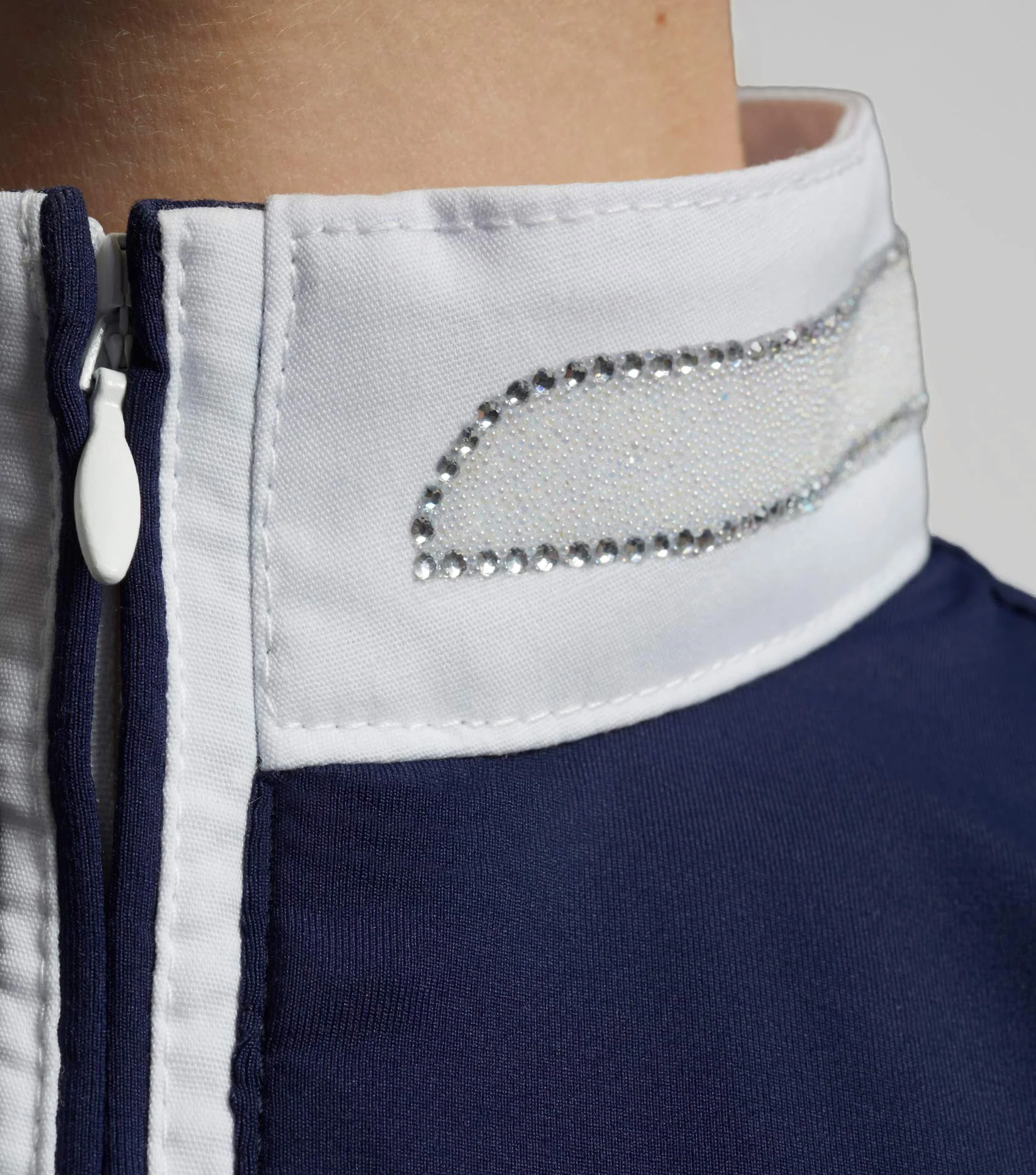 Maria Girls Diamanté Show Shirt Navy - Image 6