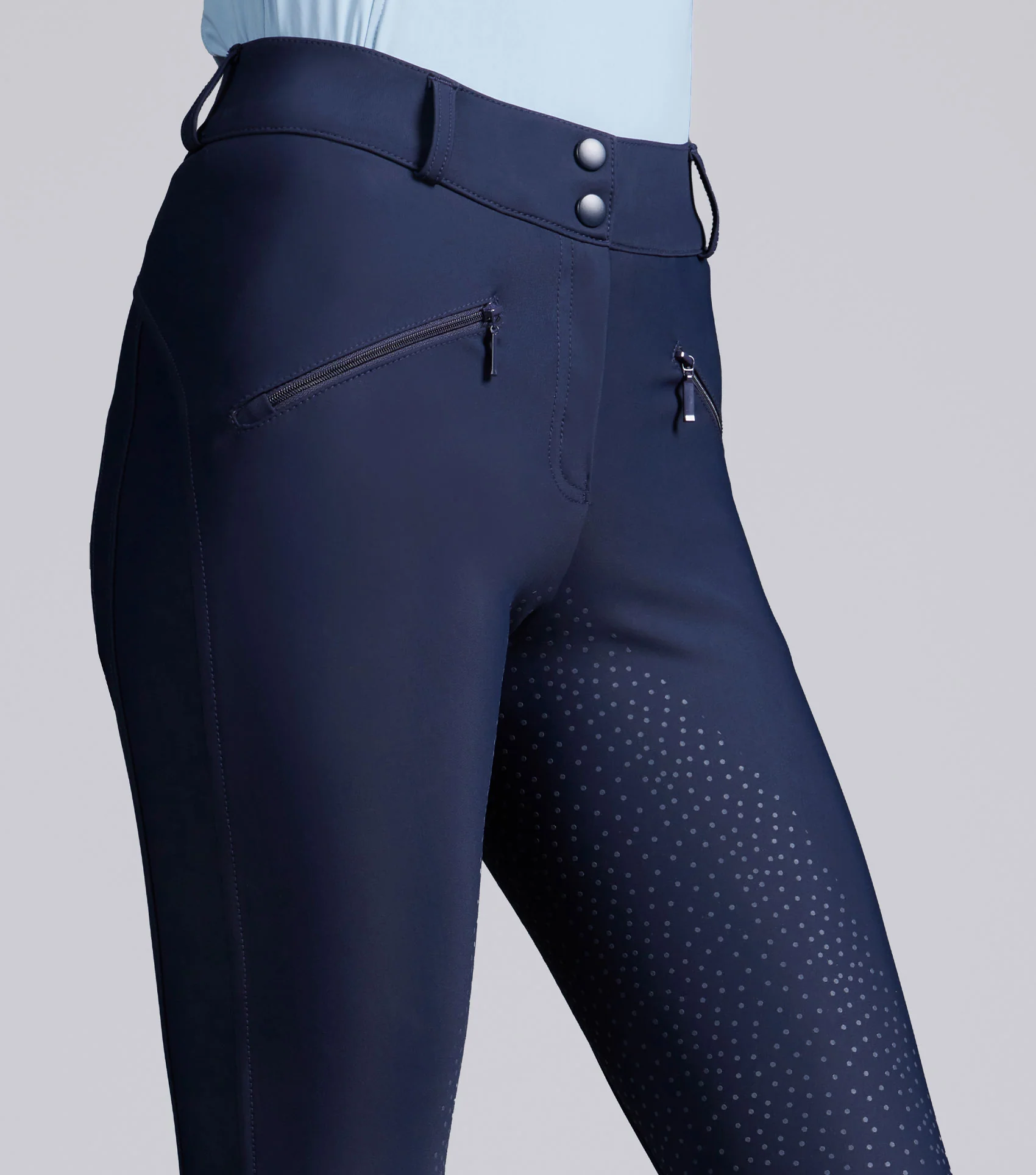 Meraki Womens Gel Full Seat Riding Breeches Navy - Image 2