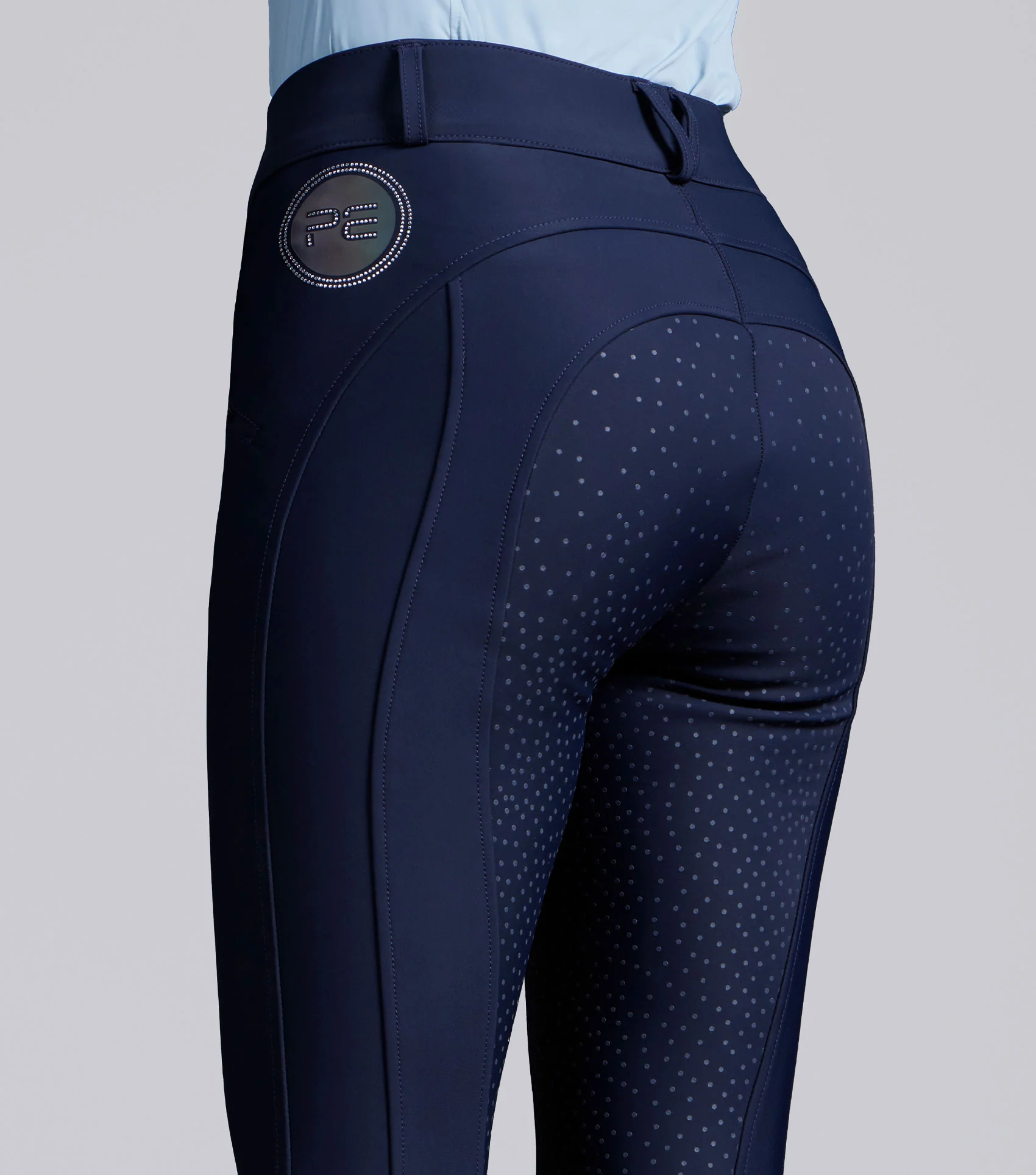 Meraki Womens Gel Full Seat Riding Breeches Navy - Image 3
