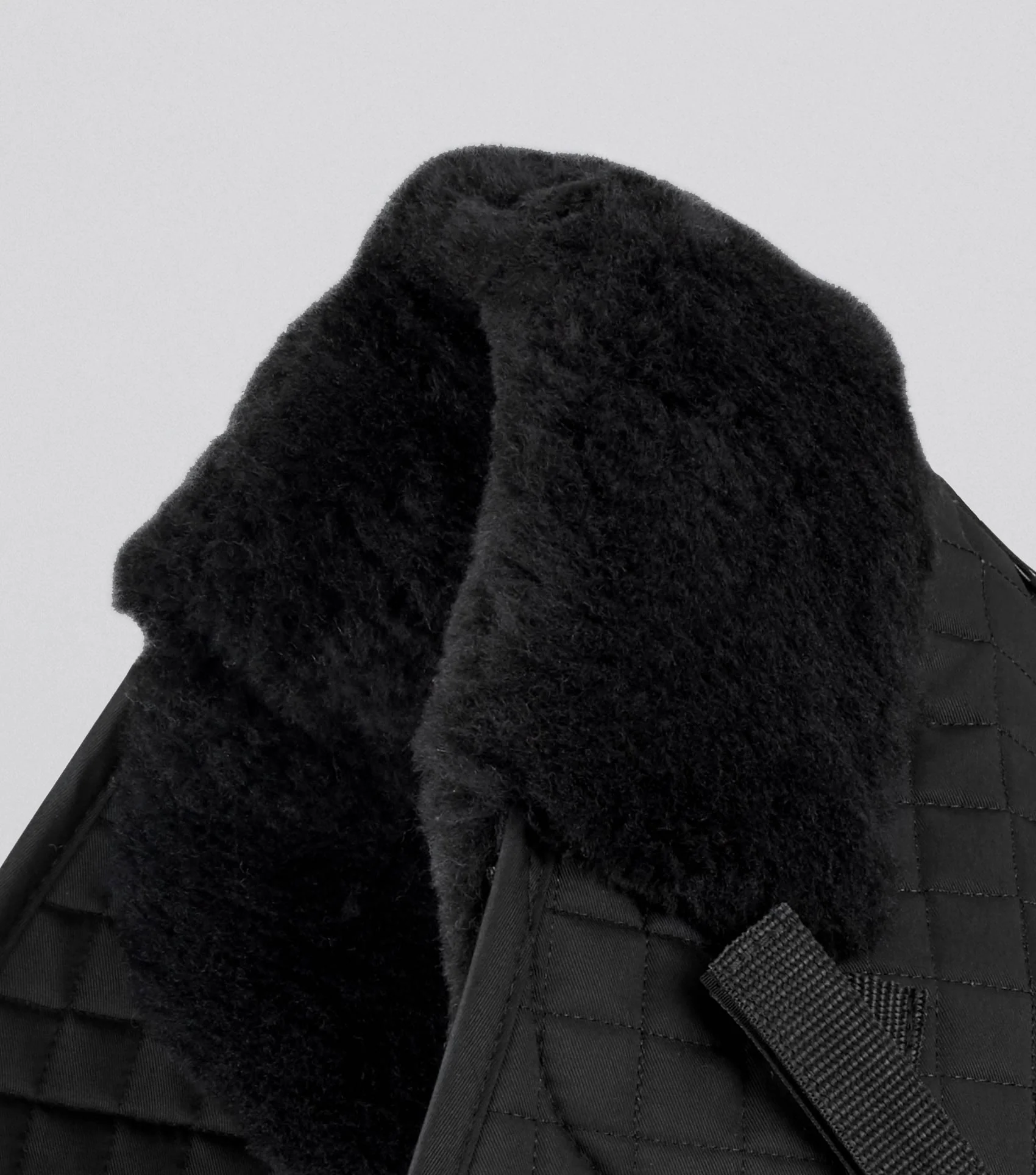 Merino Wool Saddle Pad - GP/Jump Numnah Black/Black Wool - Image 3