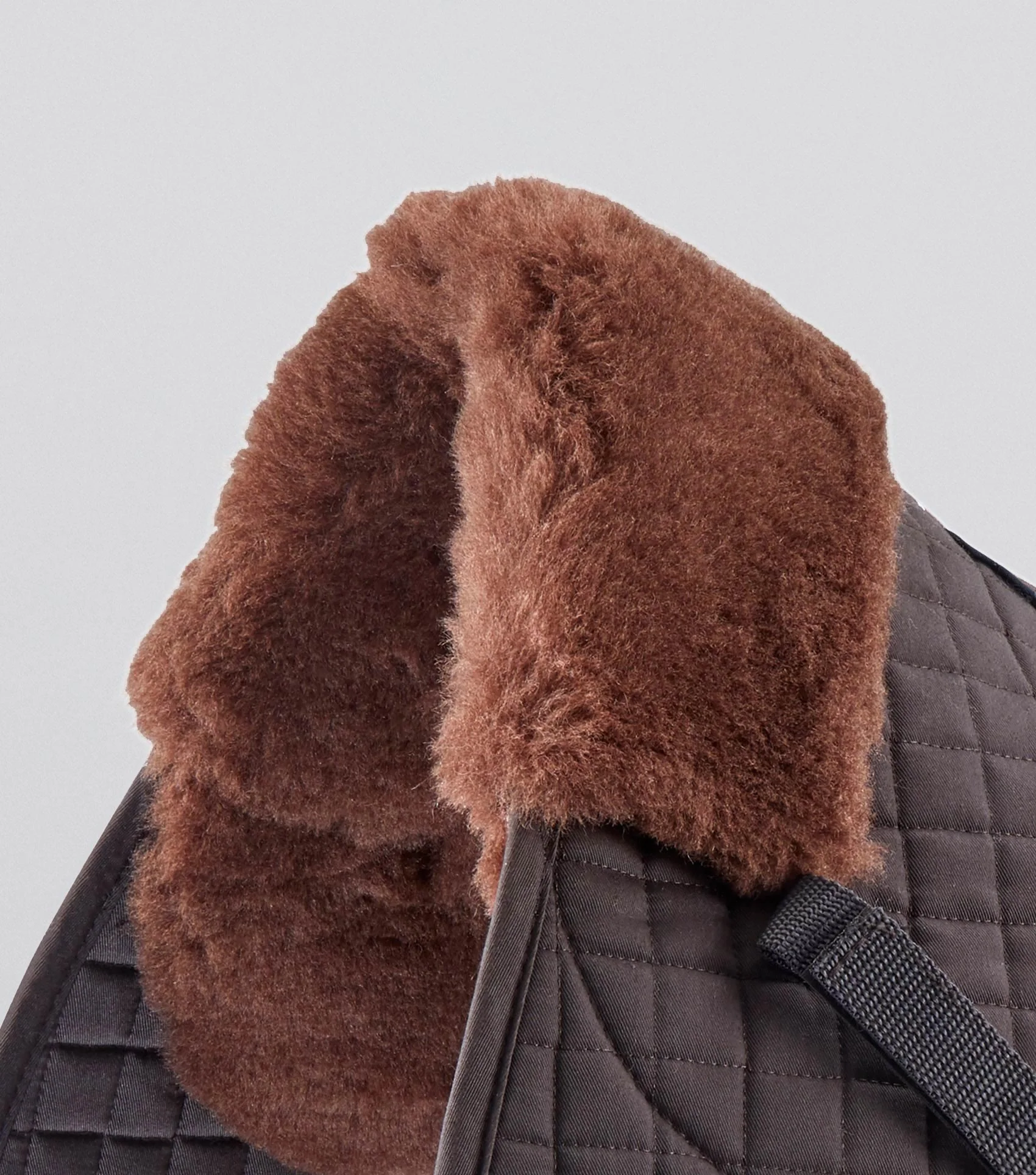 Merino Wool Saddle Pad - GP/Jump Numnah Brown/Brown Wool - Image 3