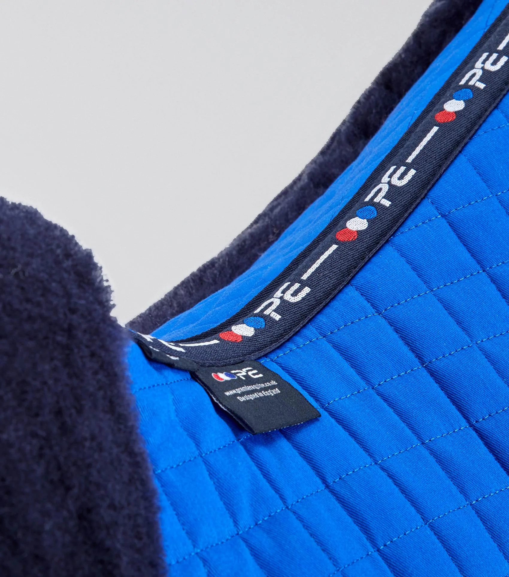 Merino Wool Saddle Pad - GP/Jump Numnah Royal Blue/Navy Wool - Image 3