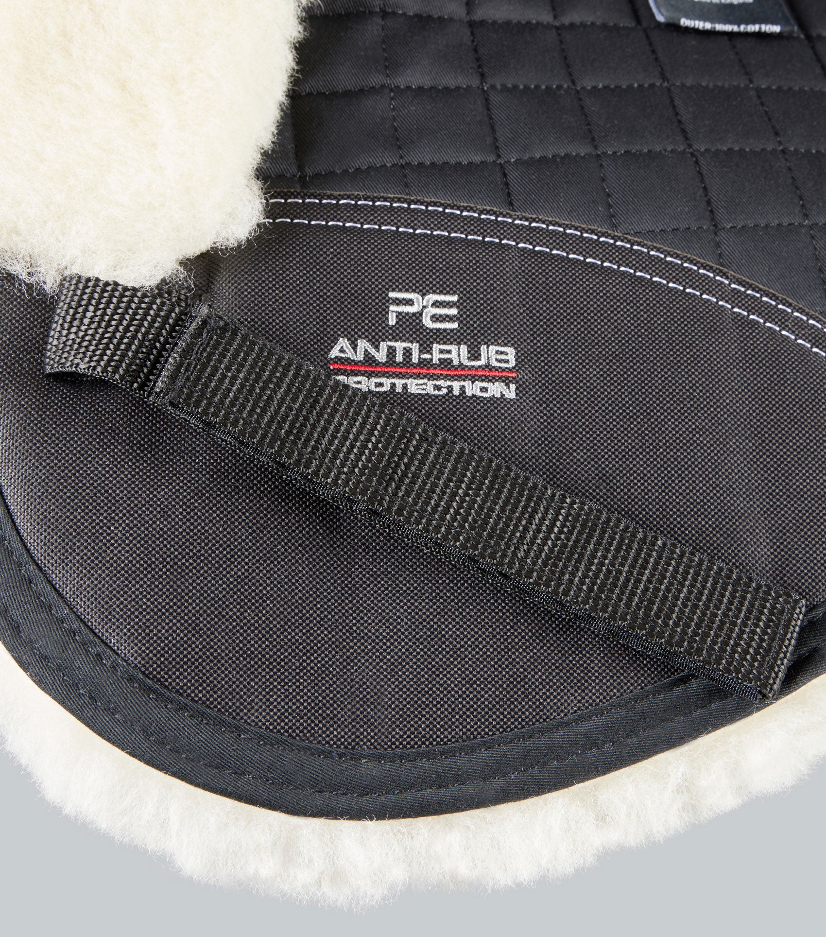 Merino Wool Saddle Pad - Half Pad Black/Natural Wool - Image 5