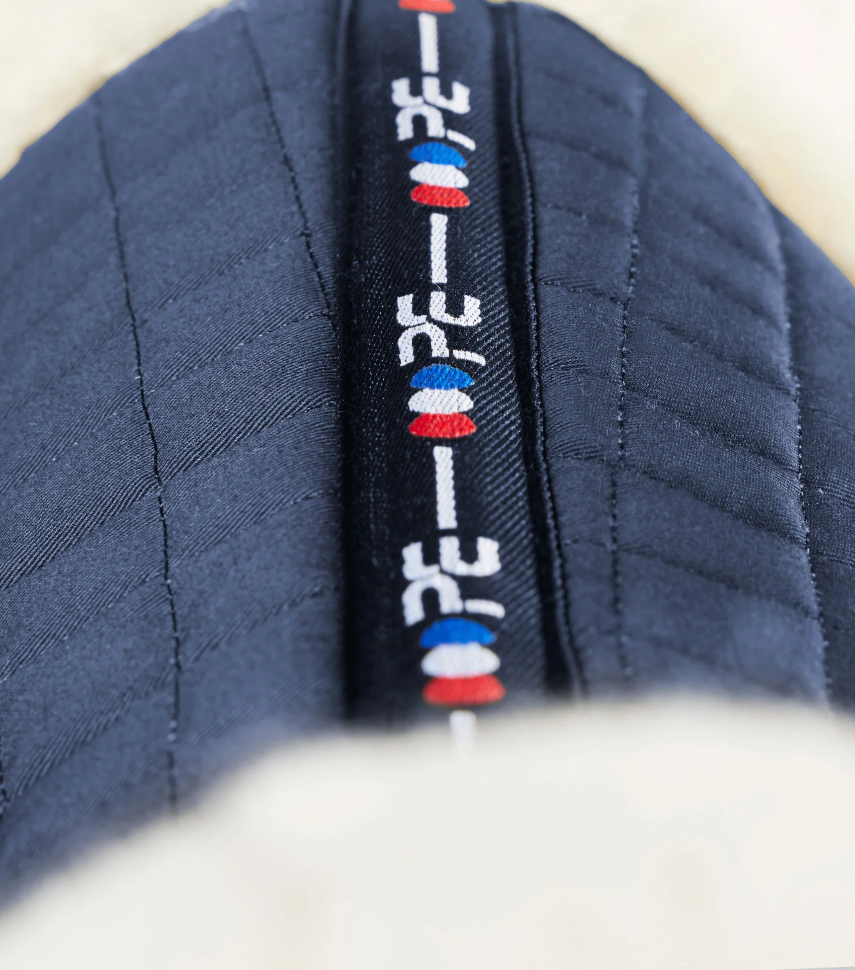 Merino Wool Saddle Pad - Half Pad Navy/Natural Wool - Image 3