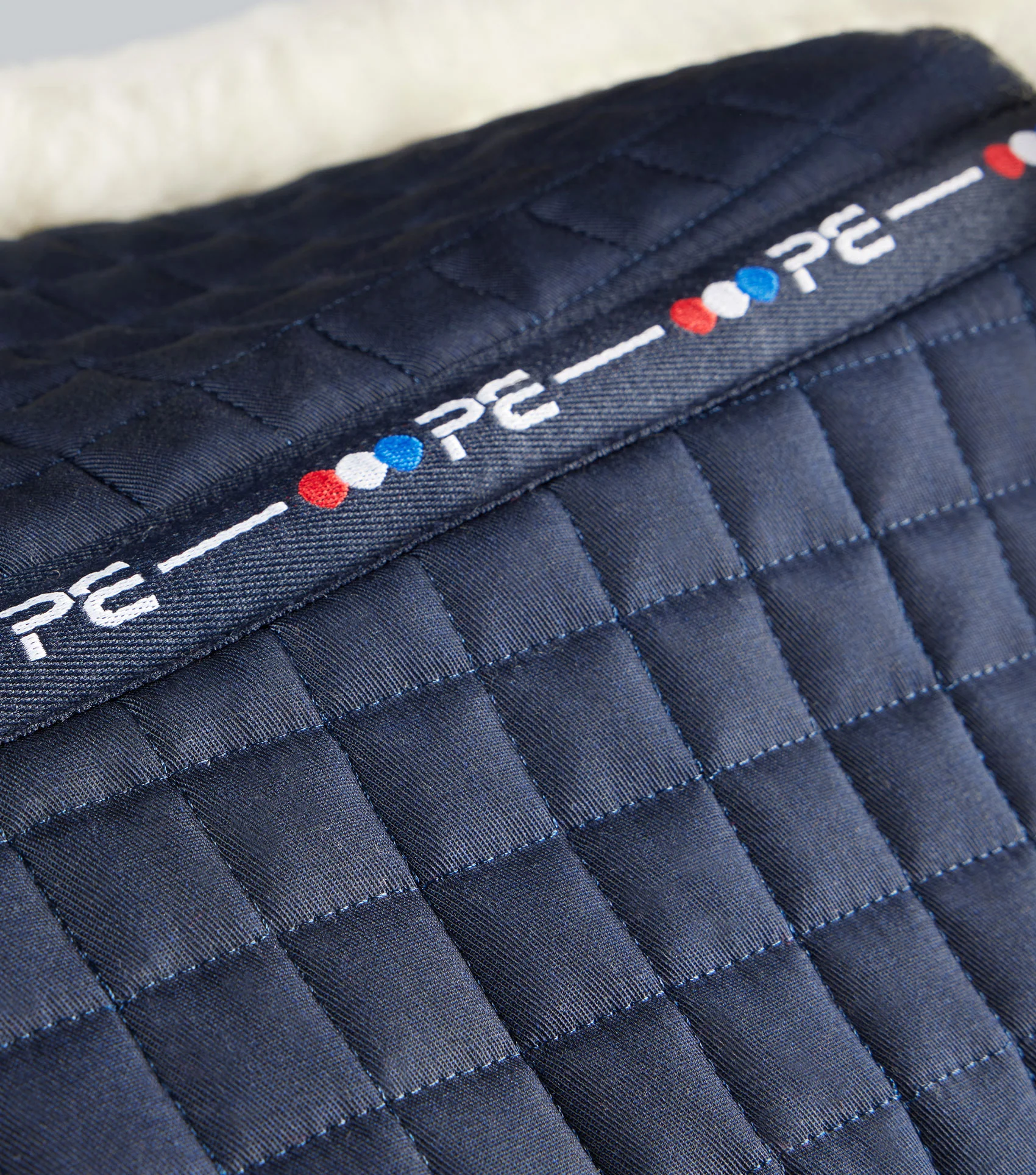 Merino Wool Saddle Pad - Half Pad Navy/Natural Wool - Image 6