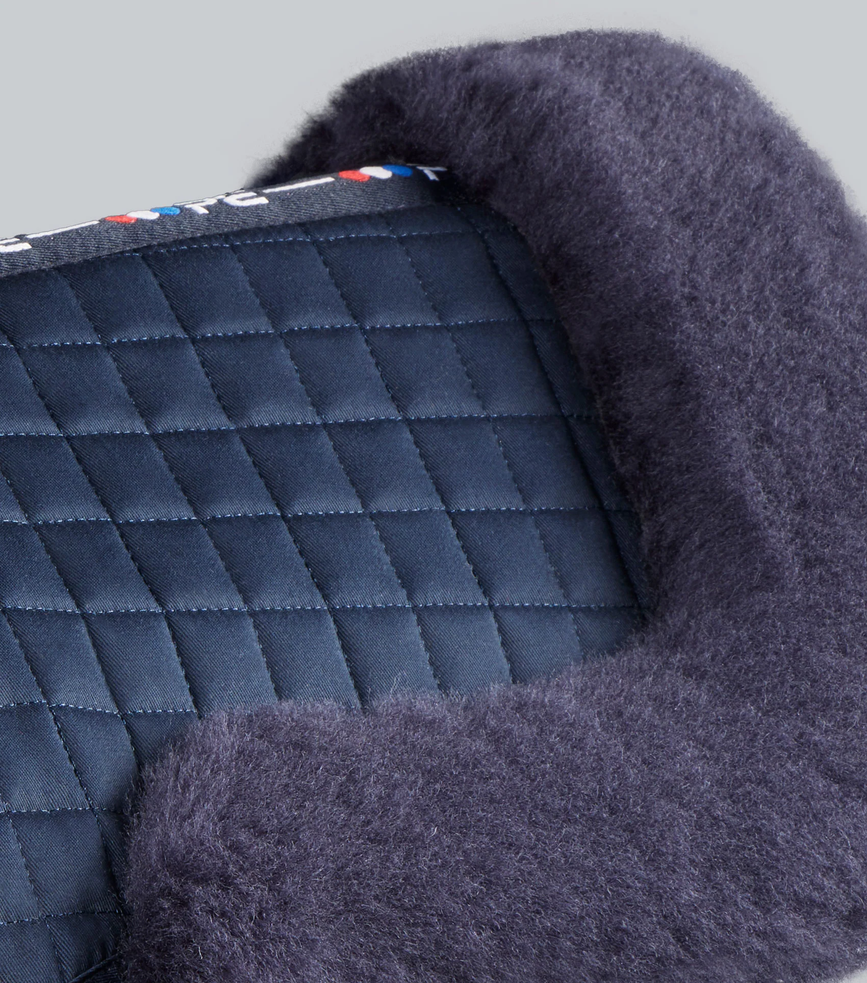 Merino Wool Saddle Pad - Half Pad Navy/Navy Wool - Image 4