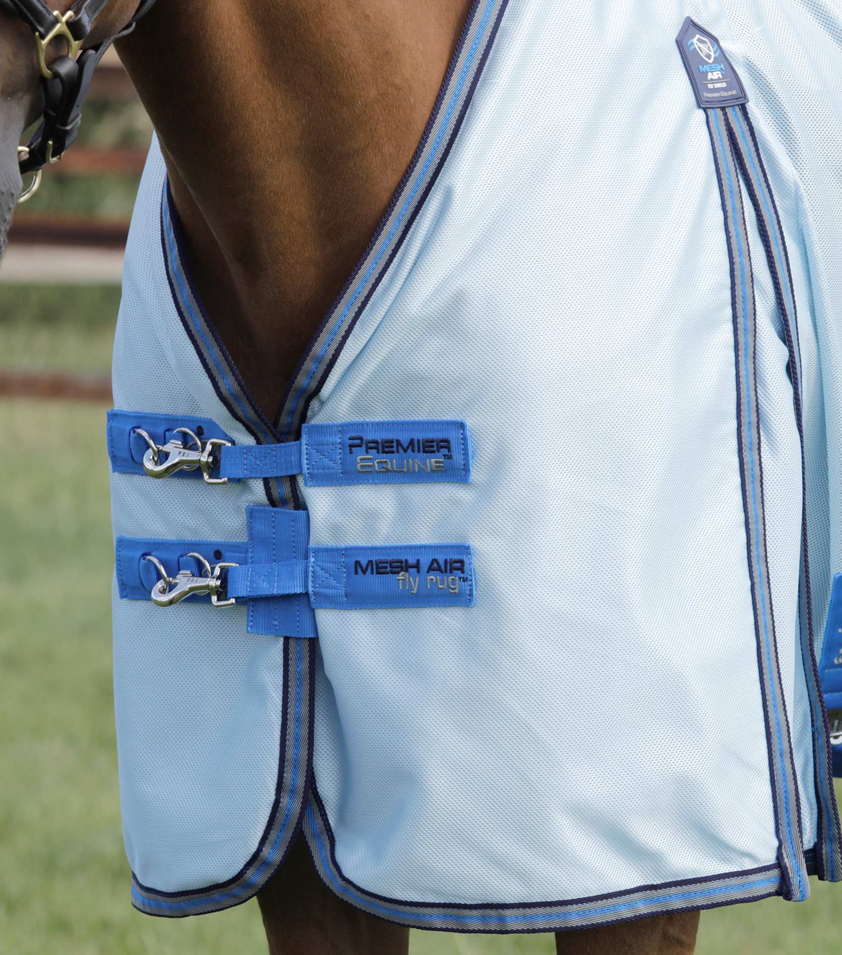 Mesh Air Fly Rug with Surcingles Blue - Image 3