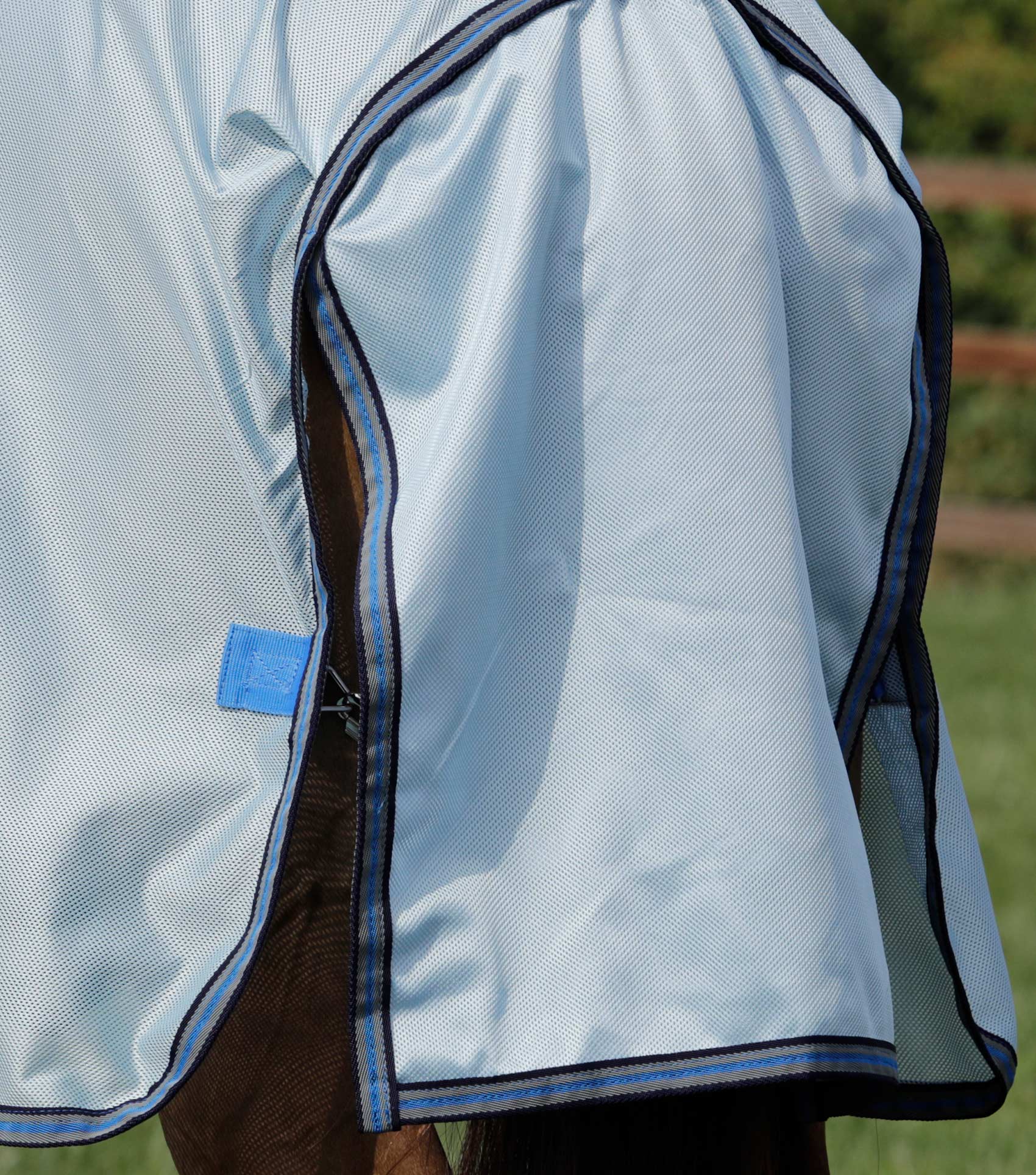Mesh Air Fly Rug with Surcingles Blue - Image 6