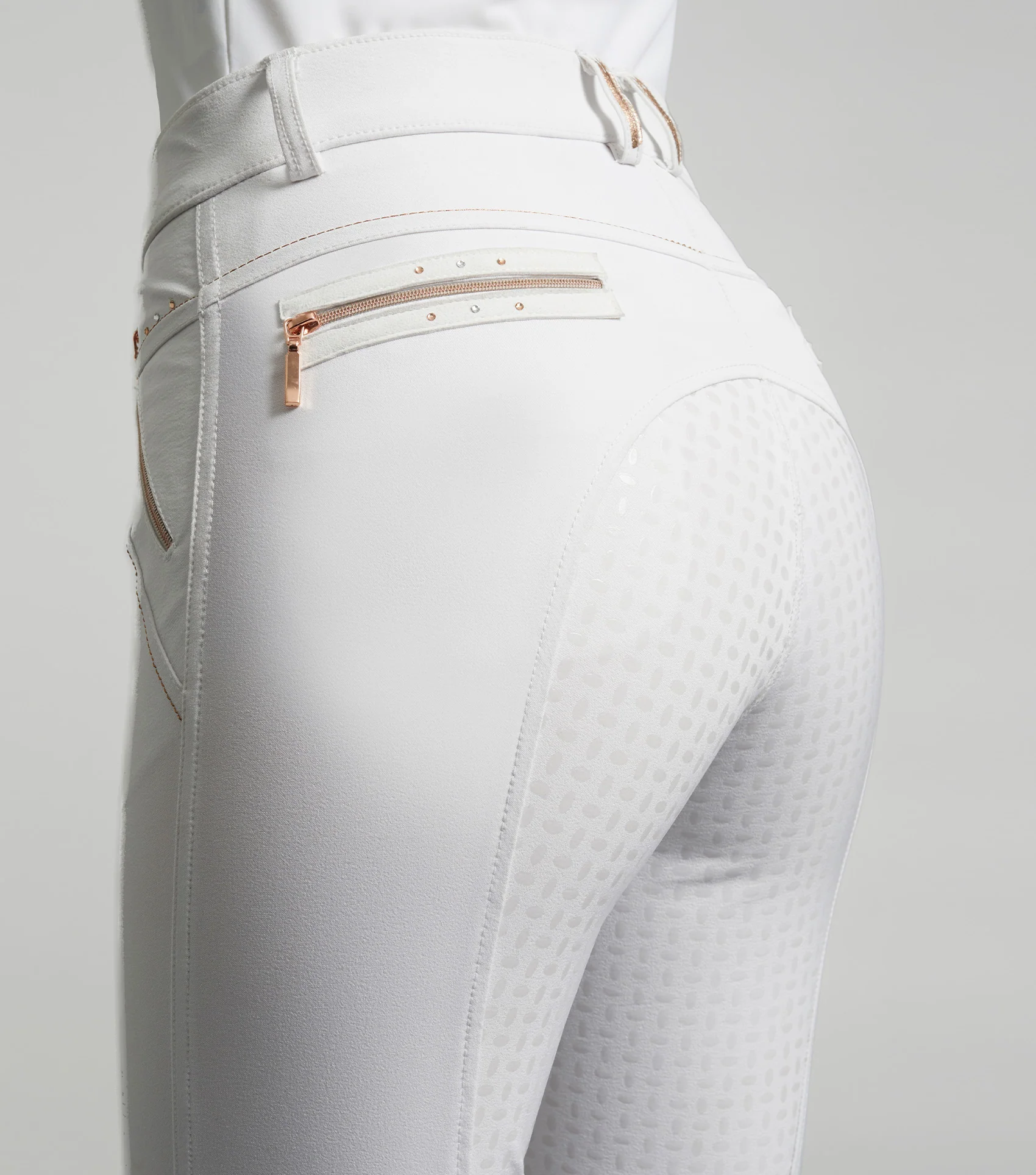 SALE - Milliania Ladies Full Seat Gel Competition Breeches White - Image 3