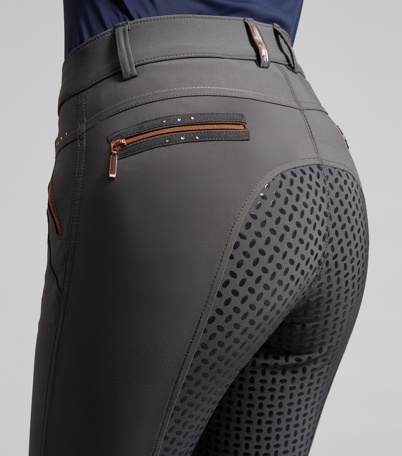 SALE - Milliania Ladies Full Seat Gel Riding Breeches Anthracite - Image 3