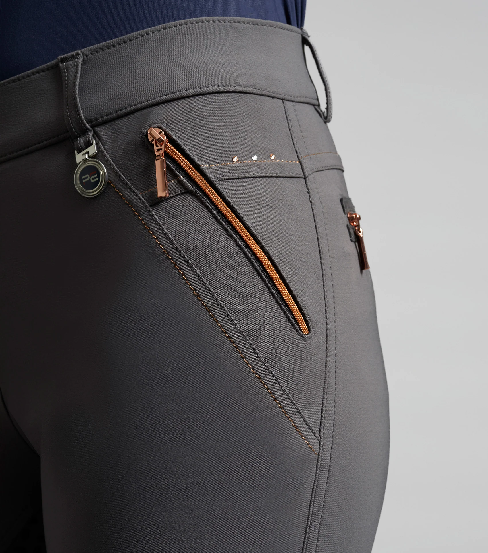 SALE - Milliania Ladies Full Seat Gel Riding Breeches Anthracite - Image 4