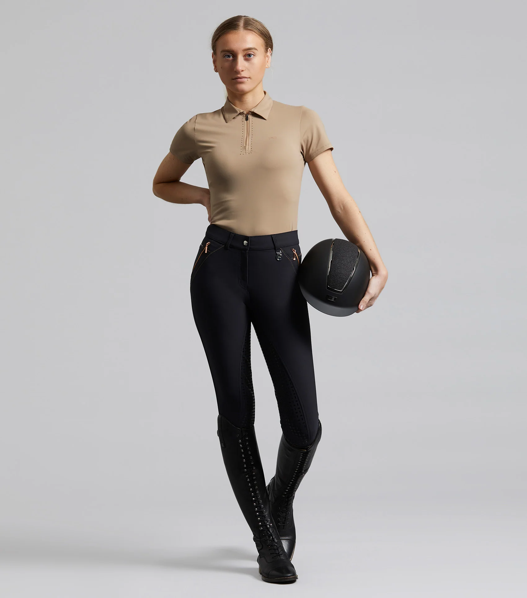 SALE - Milliania Ladies Full Seat Gel Riding Breeches Black - Image 6