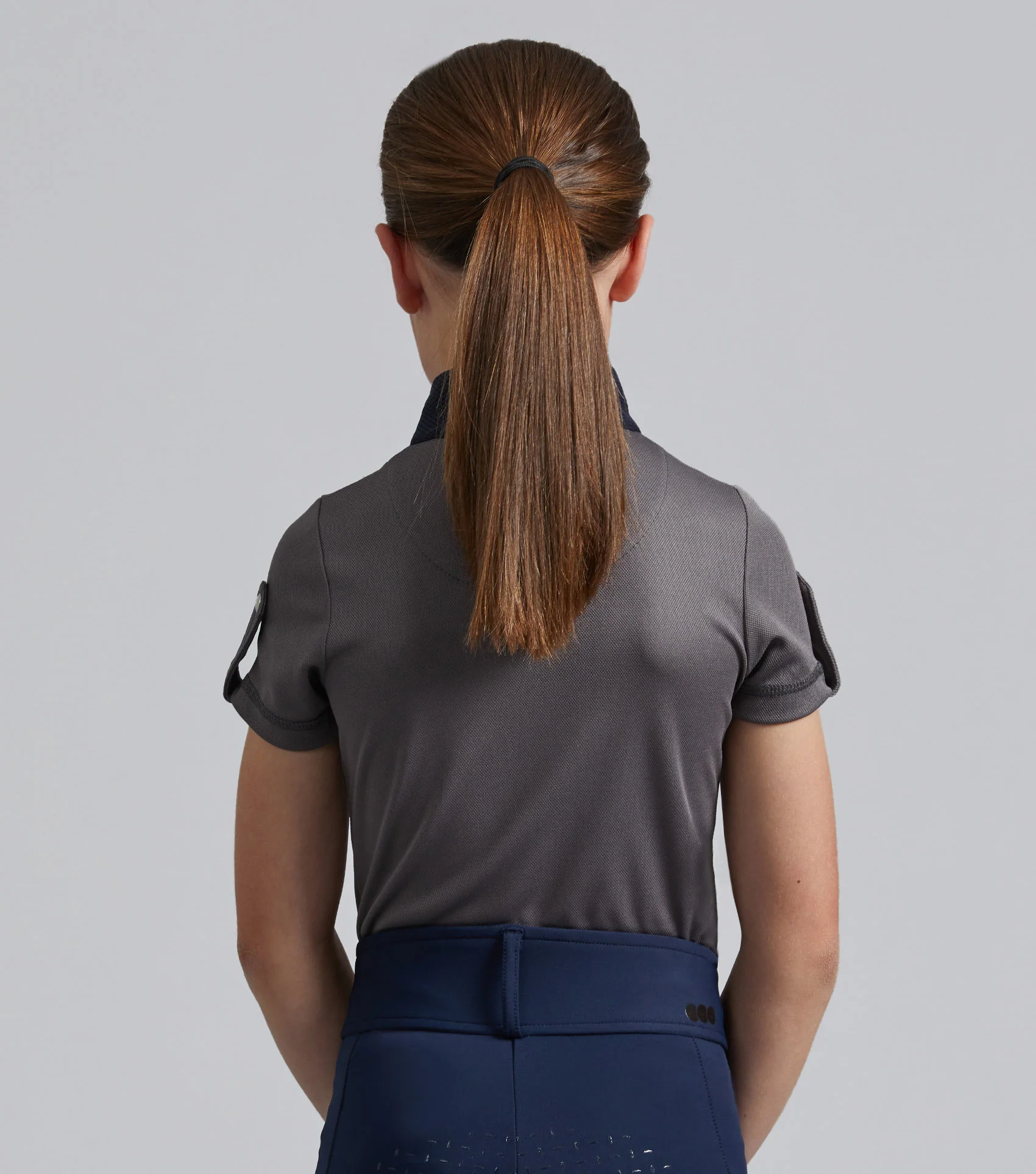 Mini Amia Girl's Technical Short Sleeve Riding Top Grey - Image 3