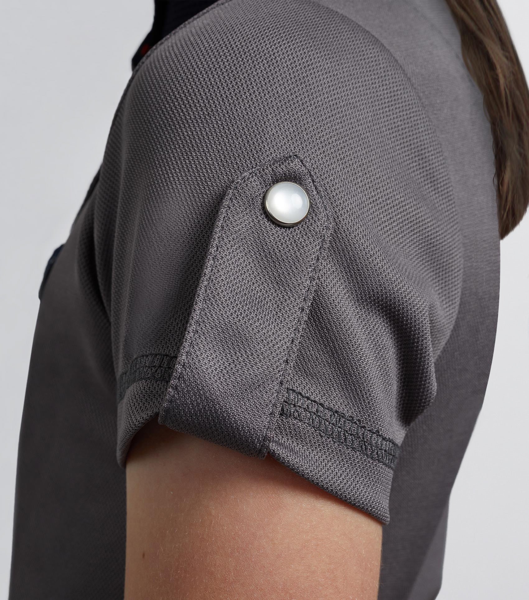 Mini Amia Girl's Technical Short Sleeve Riding Top Grey - Image 5