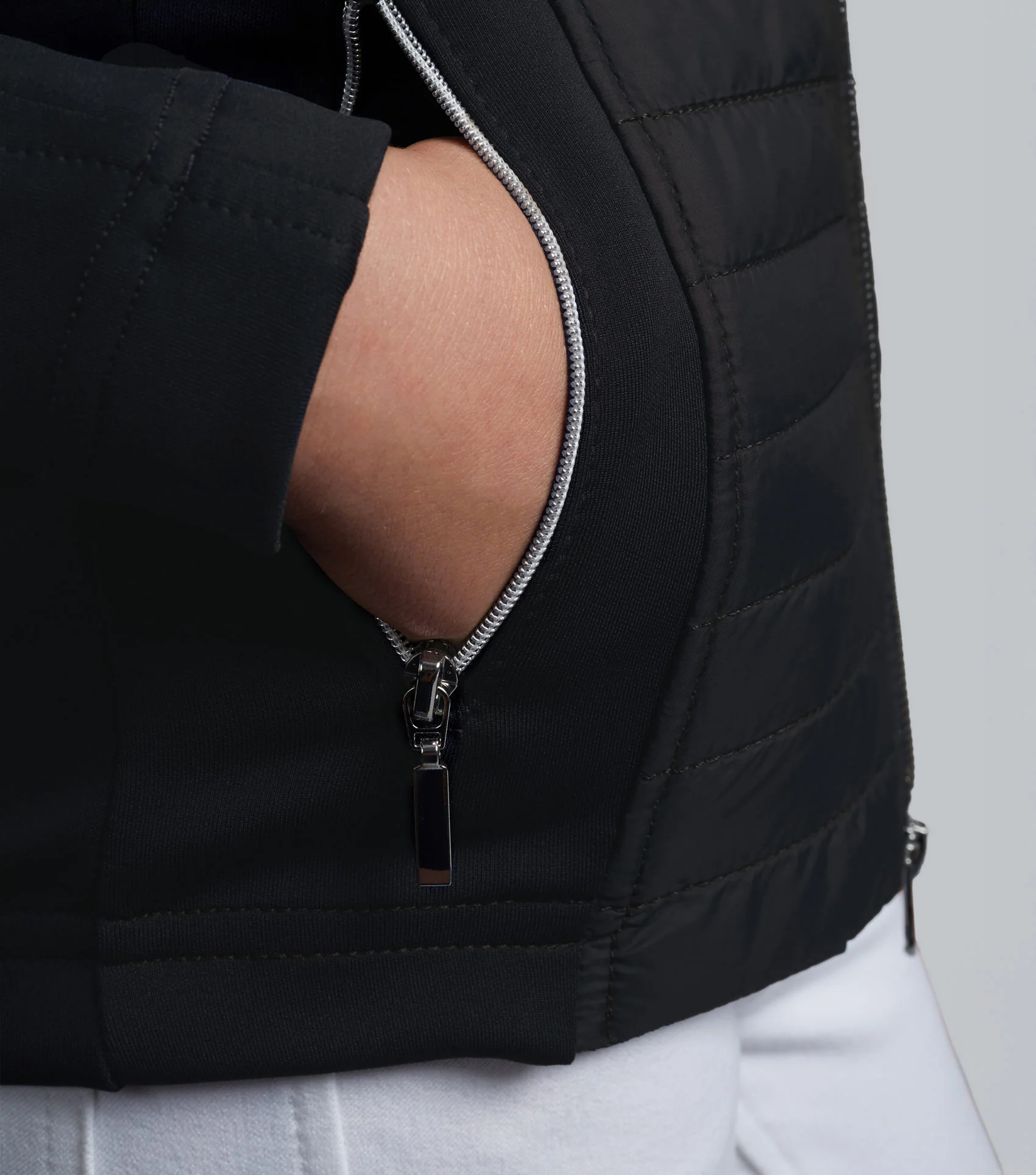Mini Elena Girl's Hybrid Riding Jacket Black - Image 6