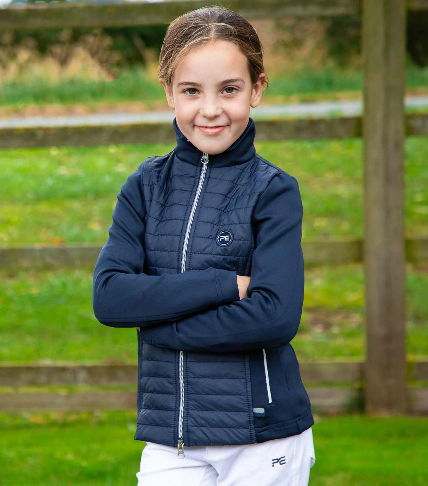 Mini Elena Girl's Hybrid Riding Jacket Navy - Image 2