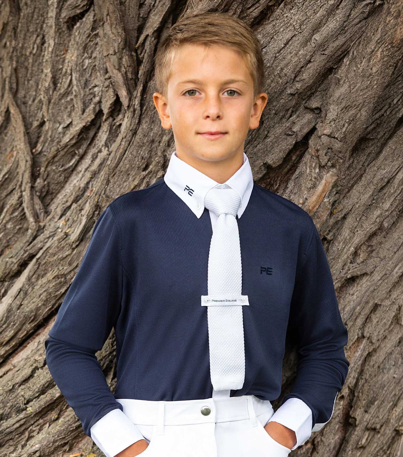 Mini Giulio Boy's Long Sleeve Show Shirt Navy - Image 2