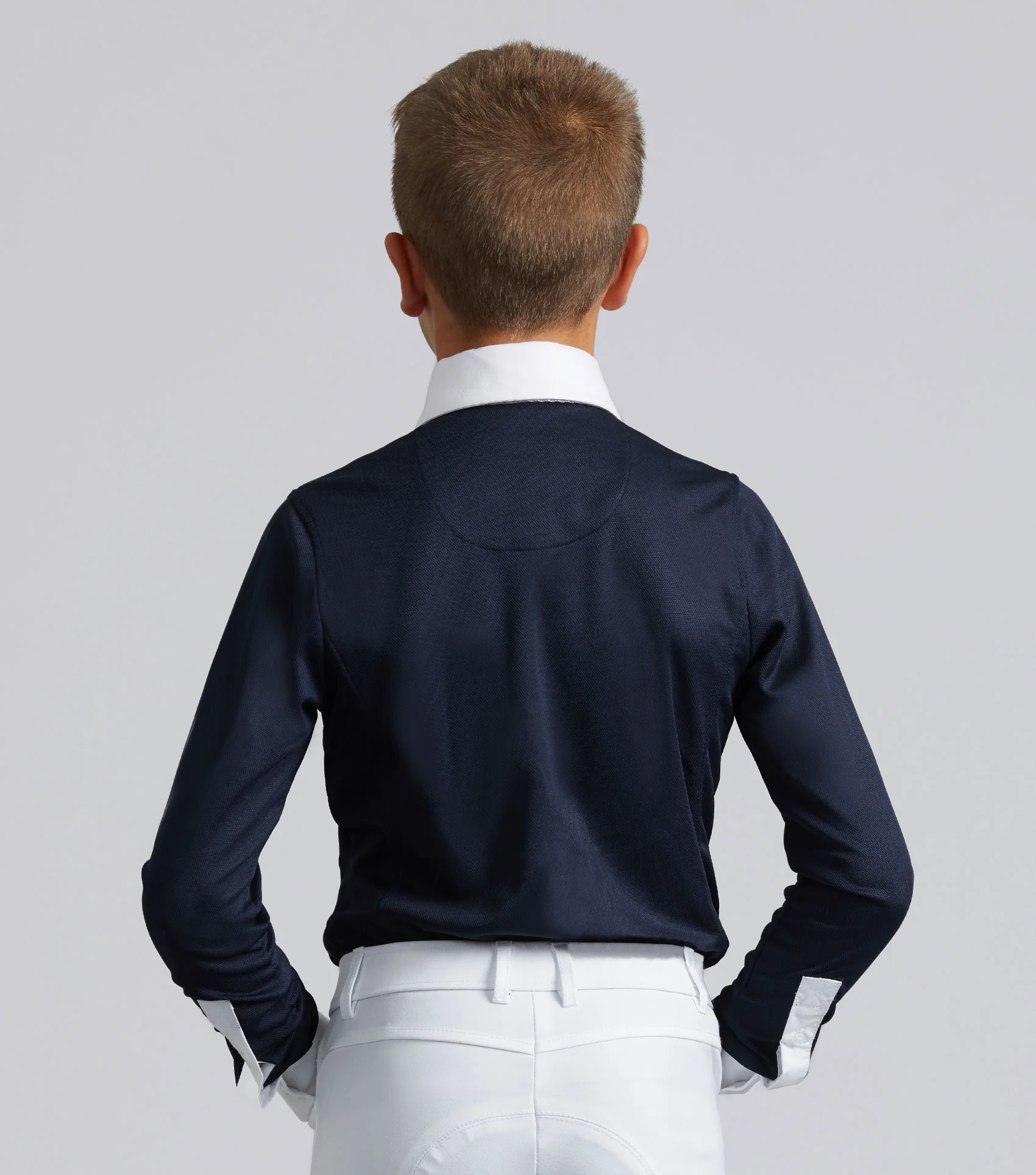 Mini Giulio Boy's Long Sleeve Show Shirt Navy - Image 3