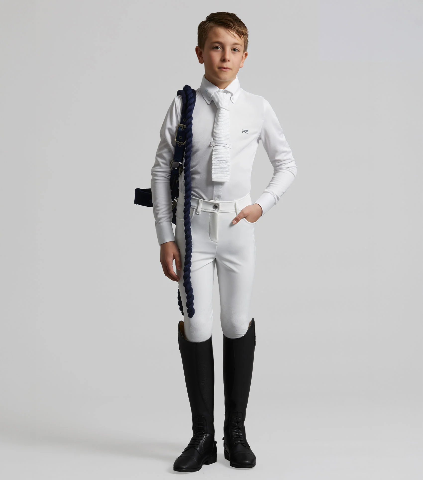 Mini Giulio Boy's Long Sleeve Show Shirt White - Image 6