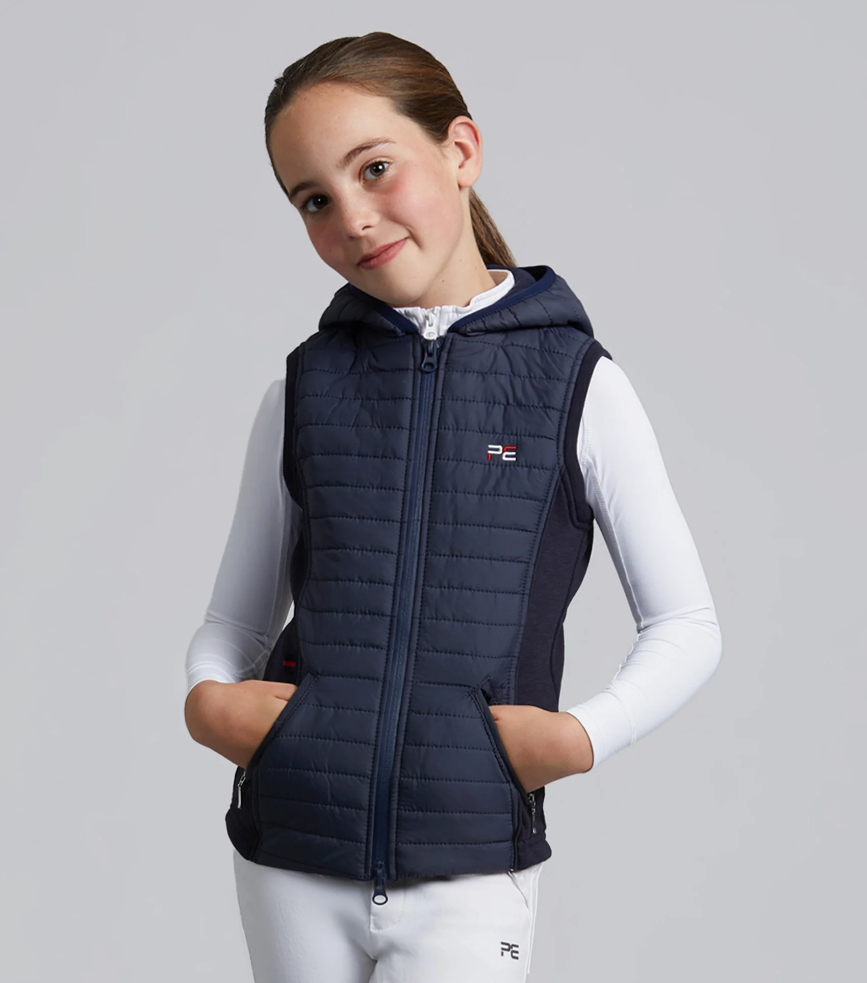 Mini Lamera Girl's Hybrid Riding Gilet Navy