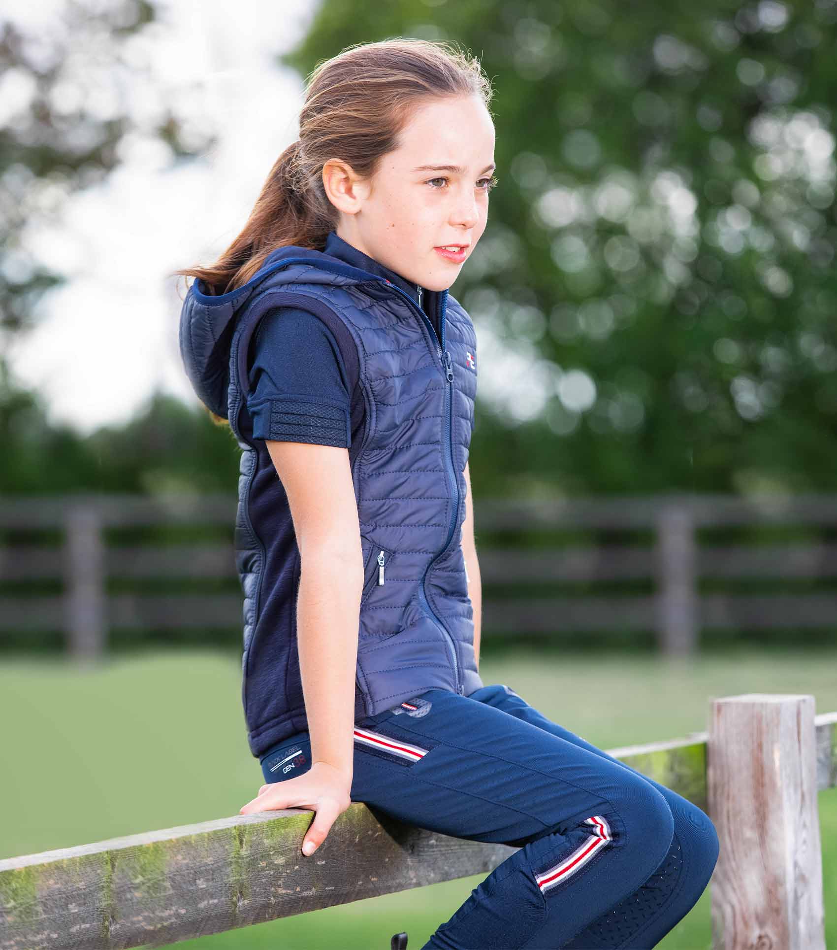Mini Lamera Girl's Hybrid Riding Gilet Navy - Image 2