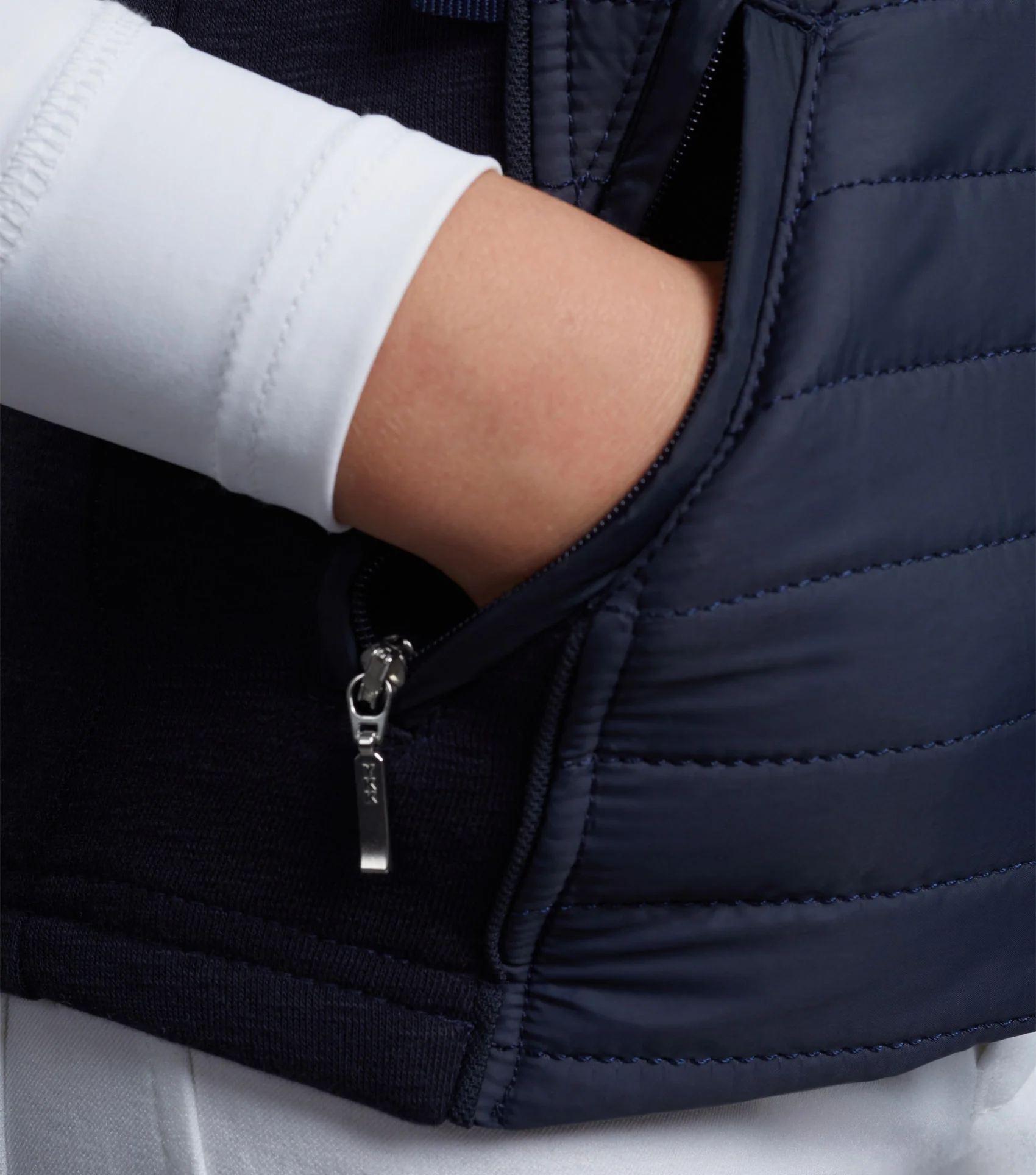 Mini Lamera Girl's Hybrid Riding Gilet Navy - Image 6