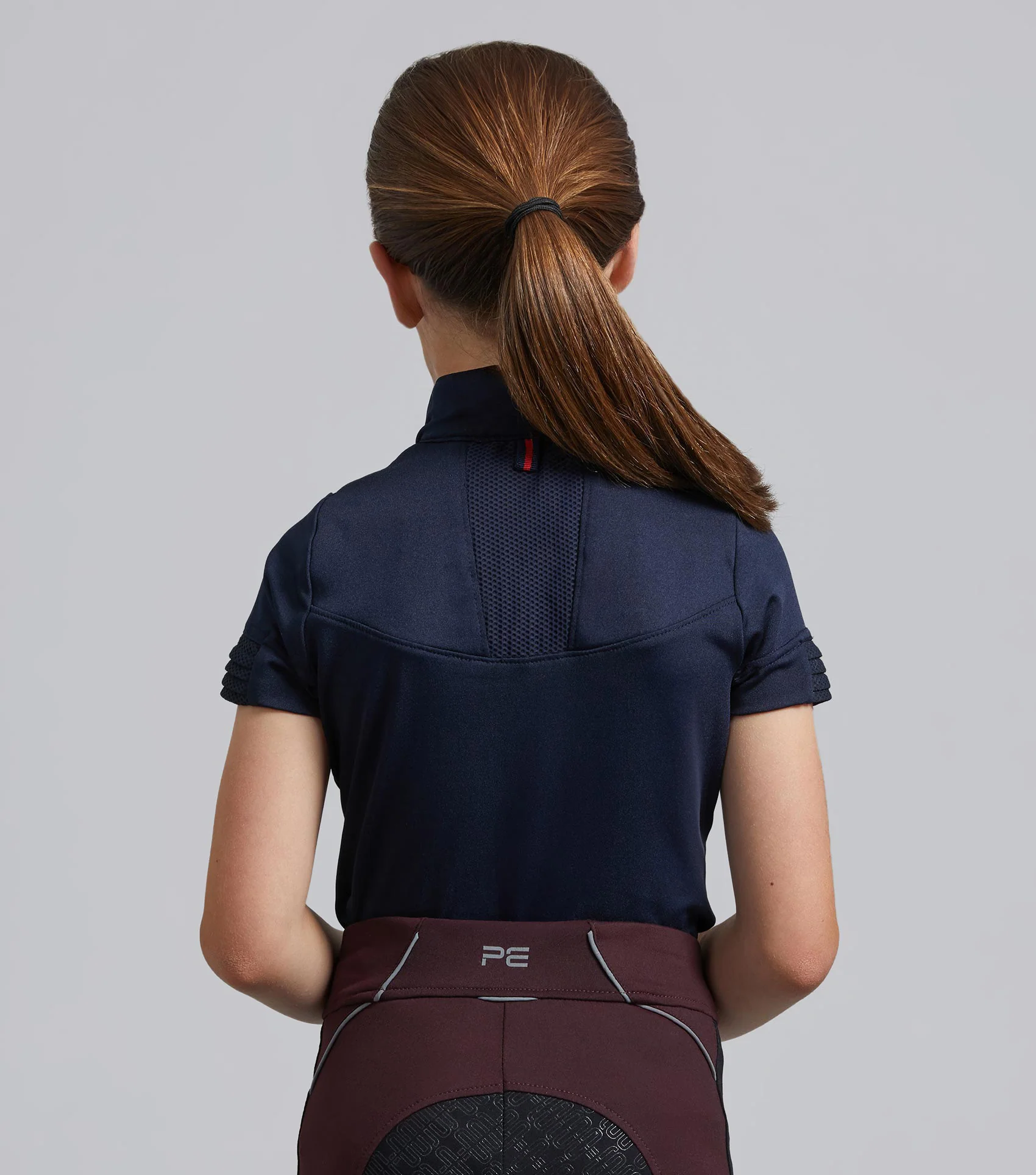 Mini Remisa Girl's Technical Short Sleeve Riding Top Navy - Image 3