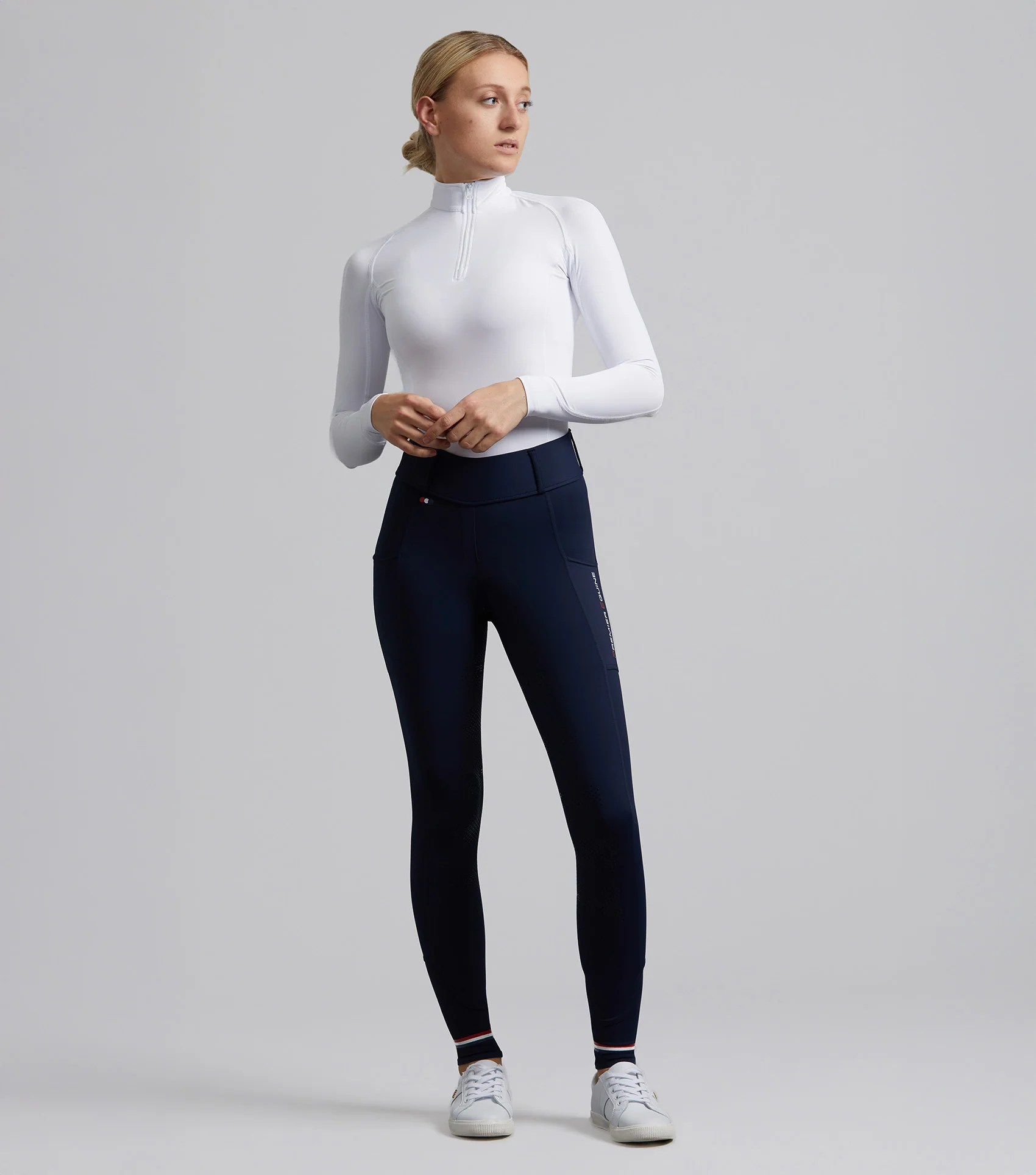 Mirillo Ladies Full Seat Gel Riding Tights Navy - Image 6