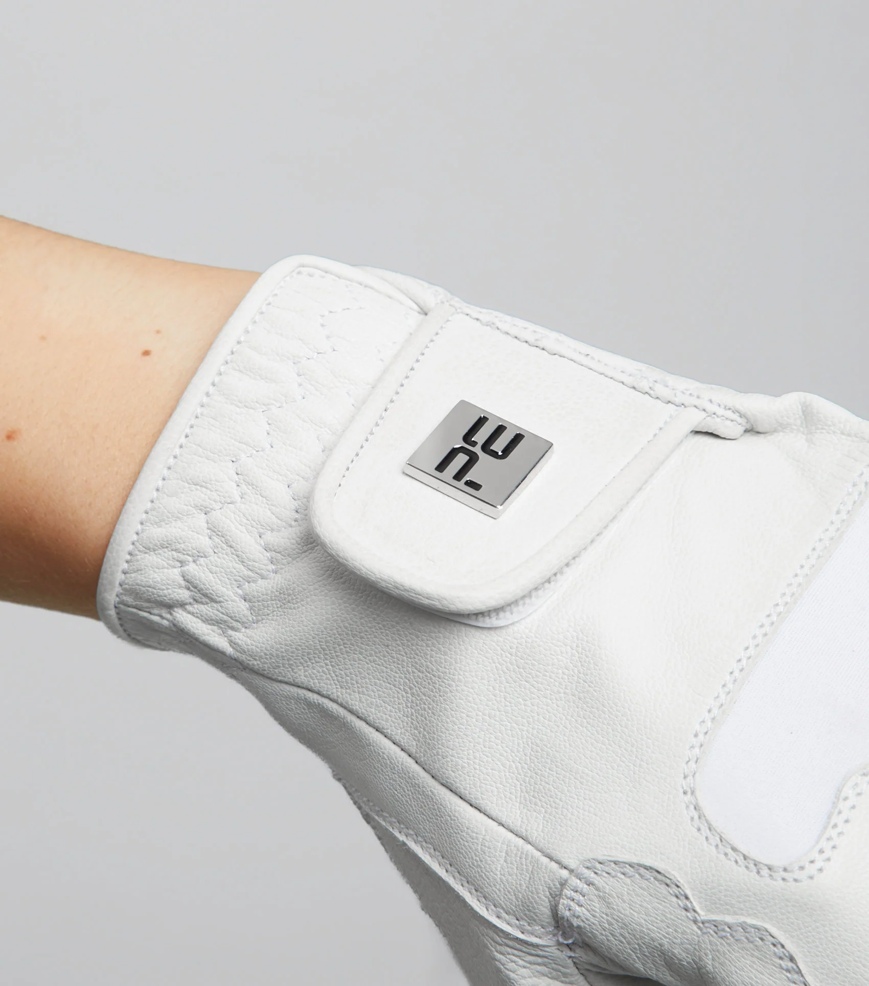 Mizar Ladies Leather Competition Riding Gloves White - Image 3