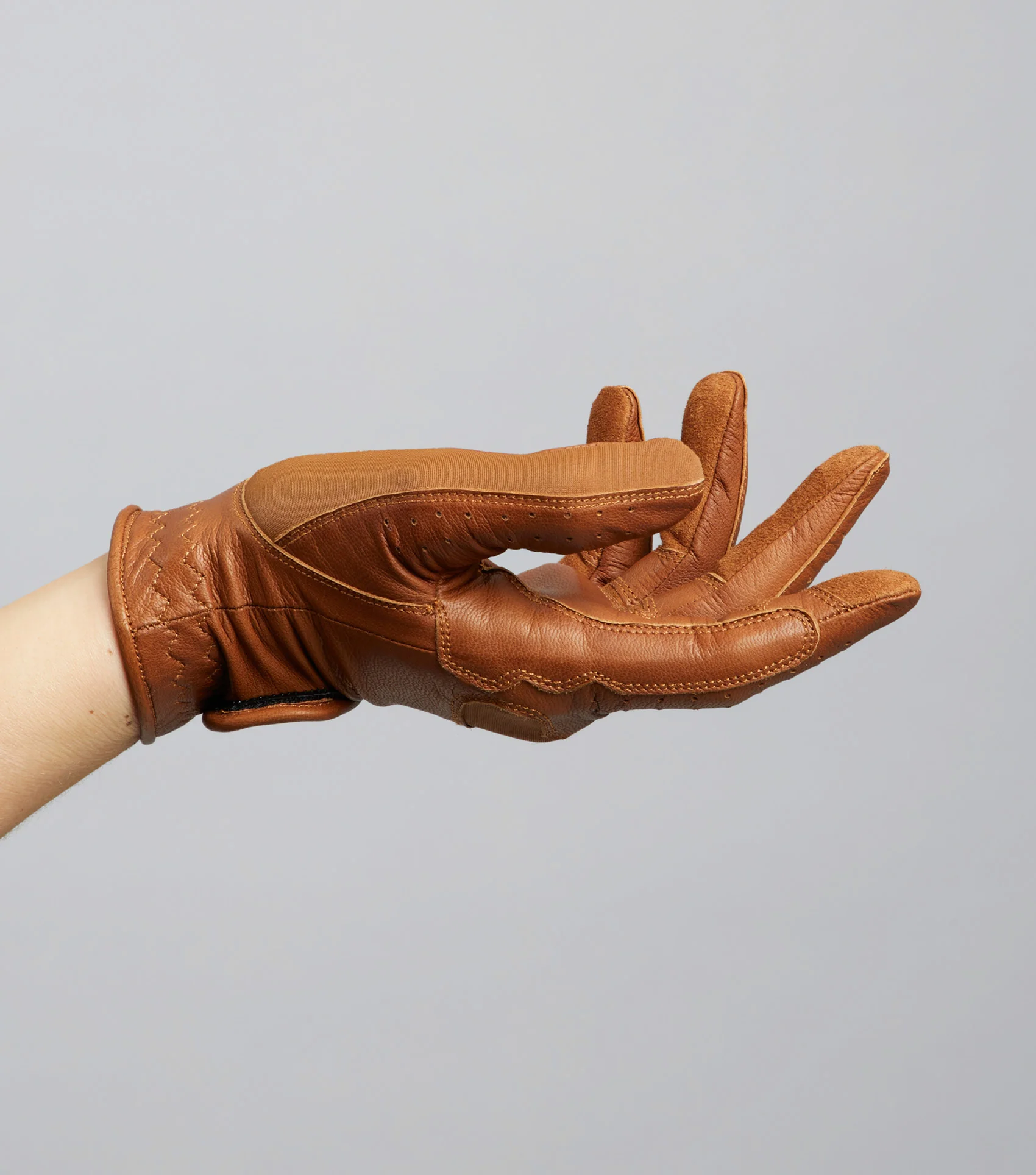 Mizar Ladies Leather Riding Gloves Tan - Image 4