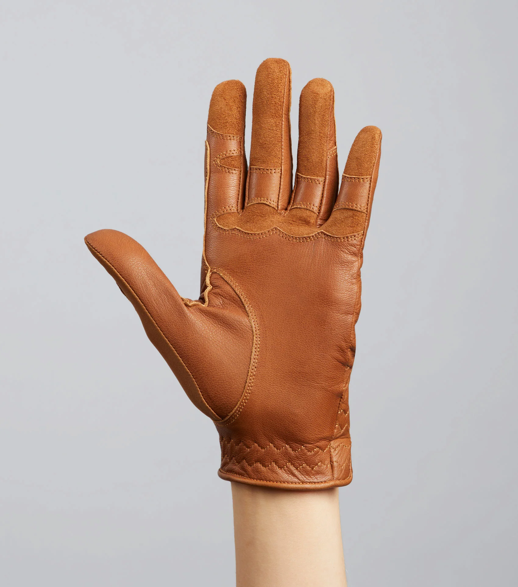 Mizar Ladies Leather Riding Gloves Tan - Image 6