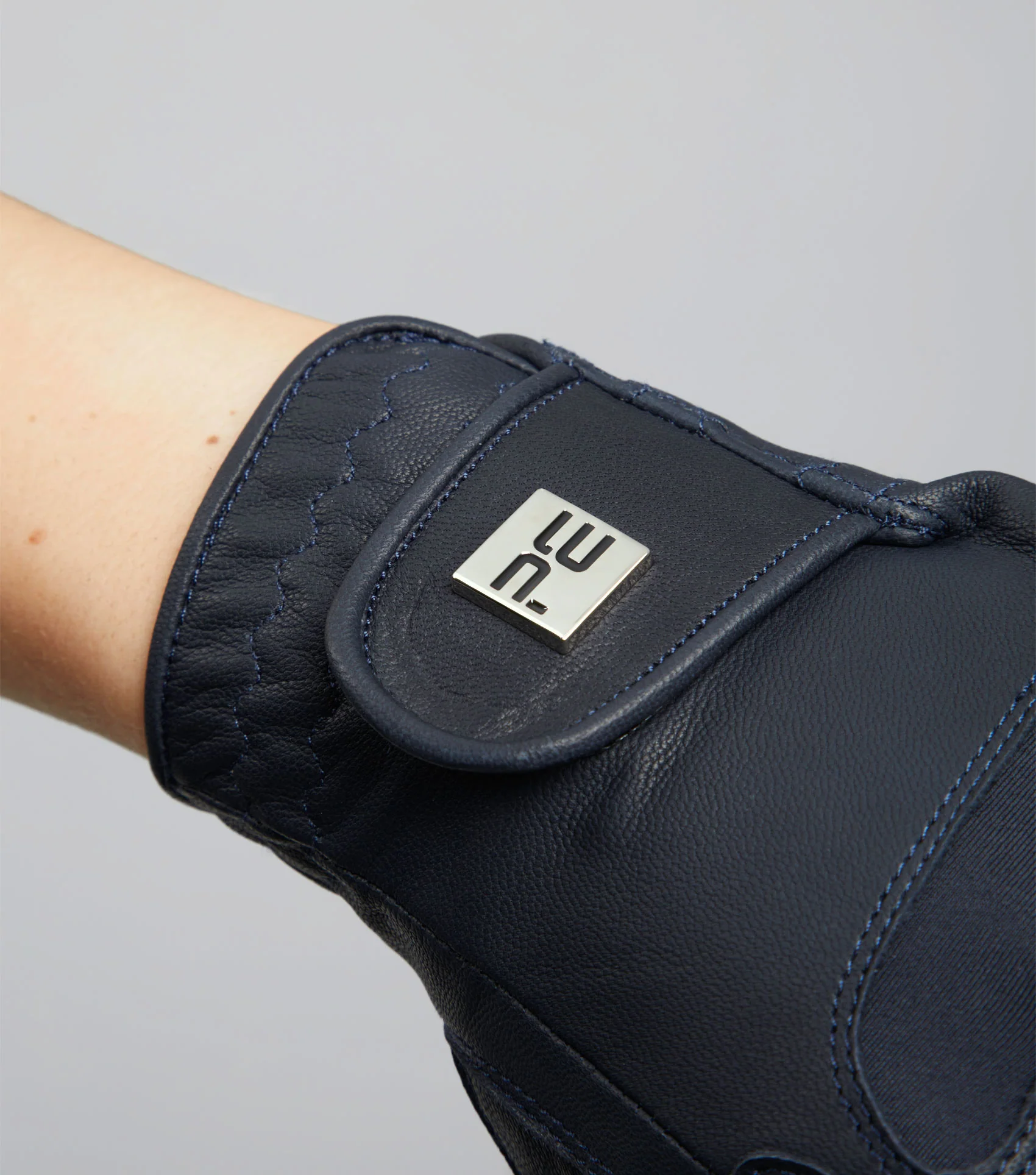 Mizar Ladies Leather Riding Gloves Navy - Image 3