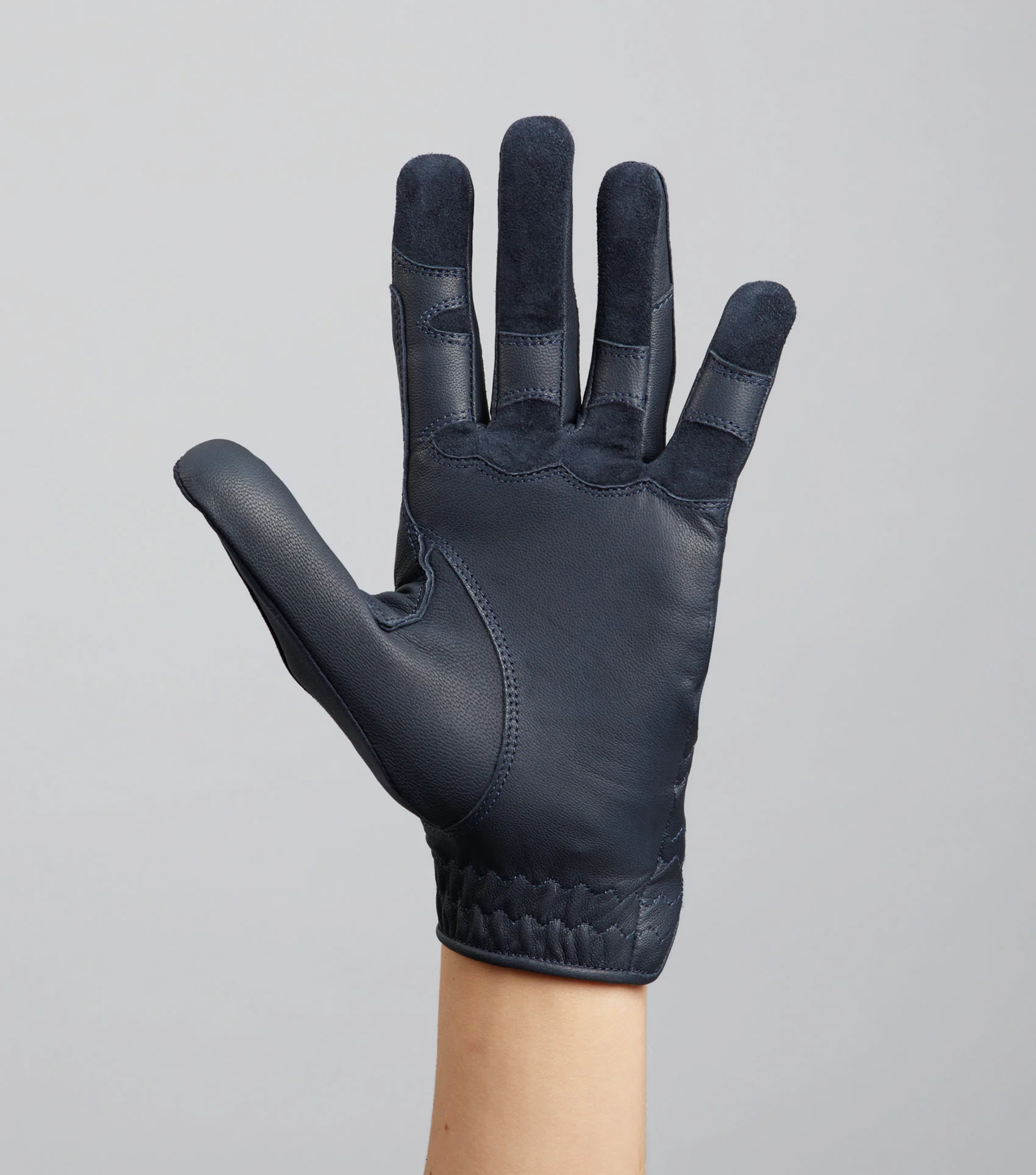 Mizar Ladies Leather Riding Gloves Navy - Image 6