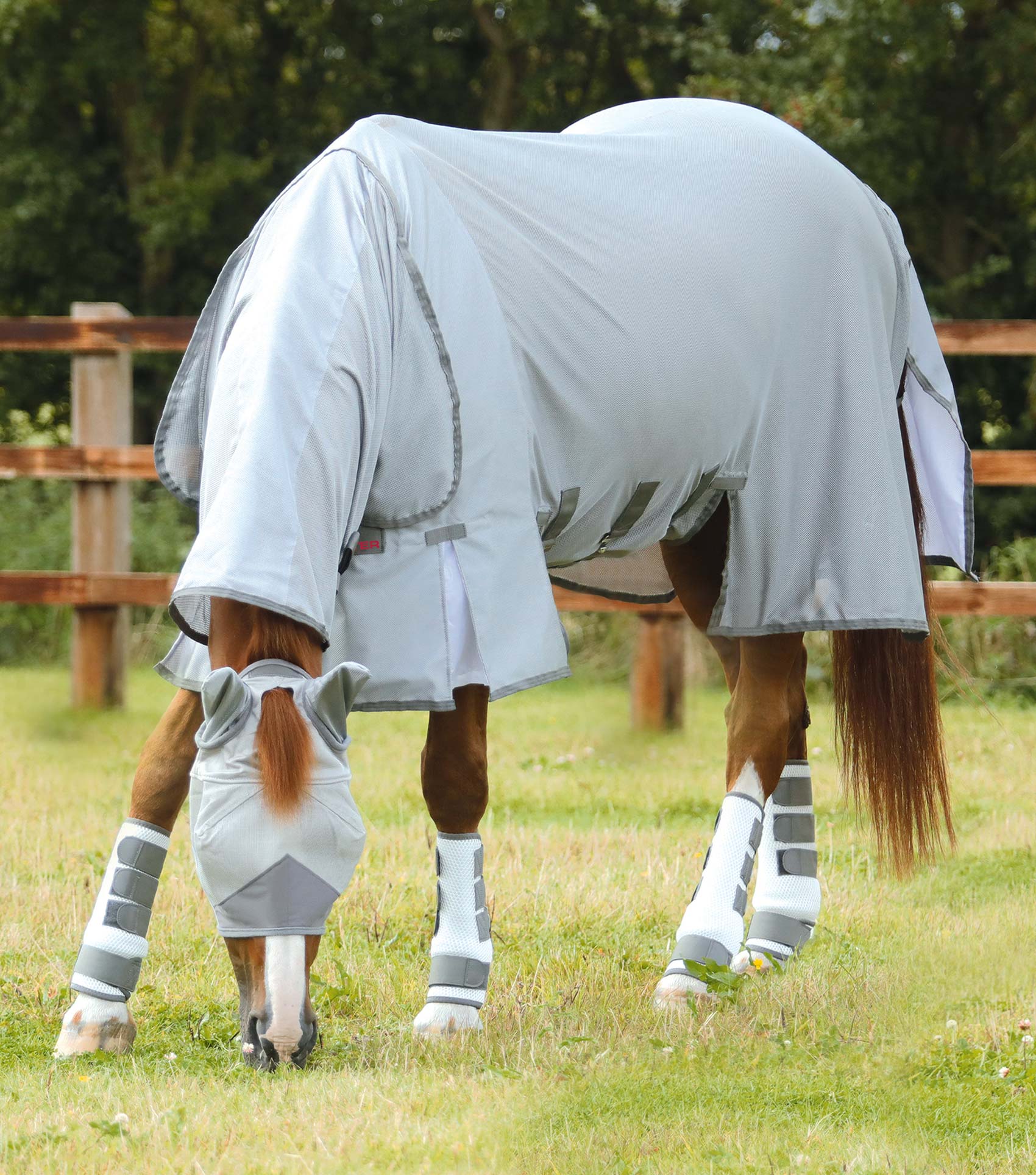 NQP Combo Bug Buster Fly Rug with Belly Flap Silver - Image 2