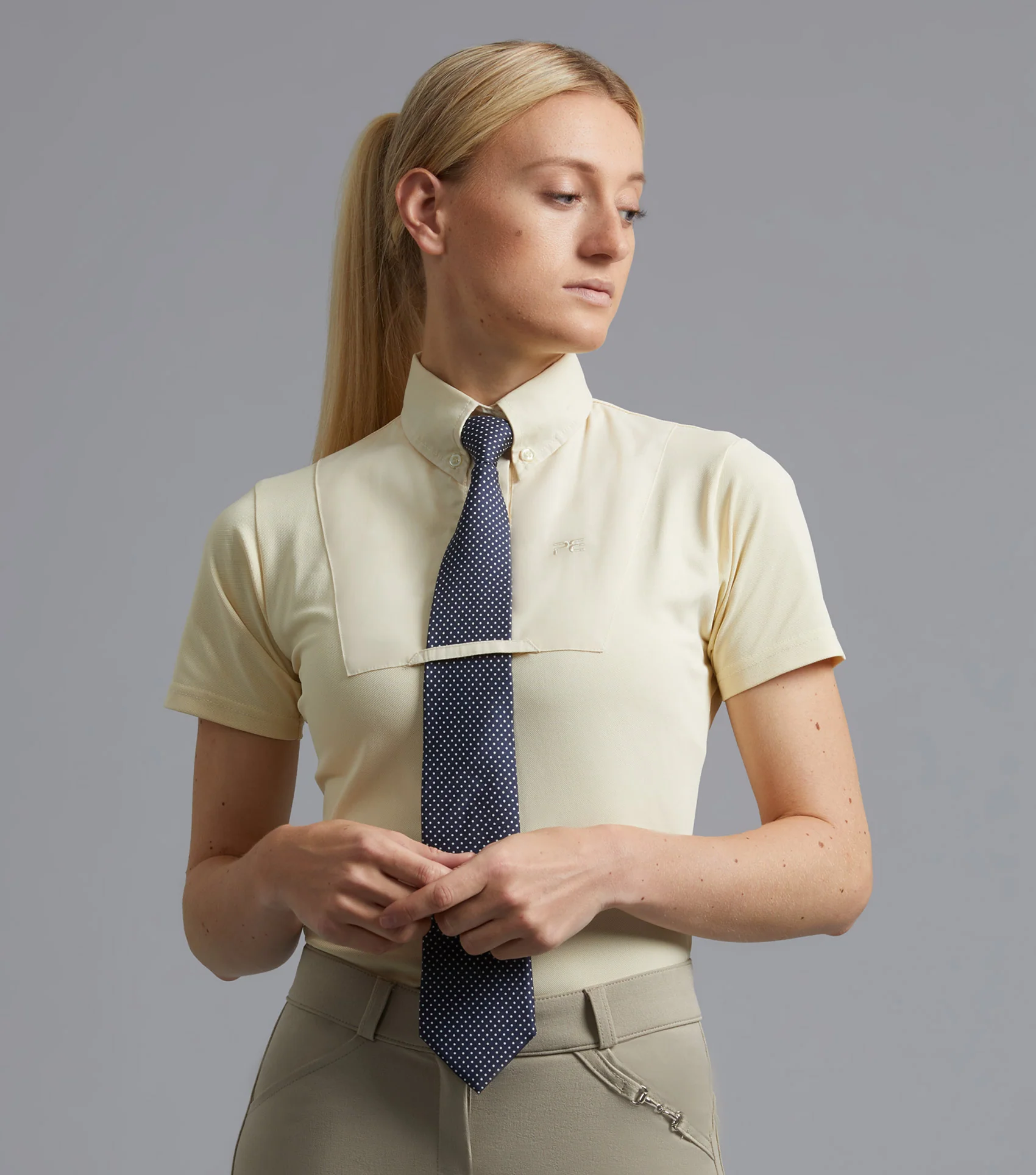 NQP Luciana Ladies Short Sleeve Tie Shirt Vanilla