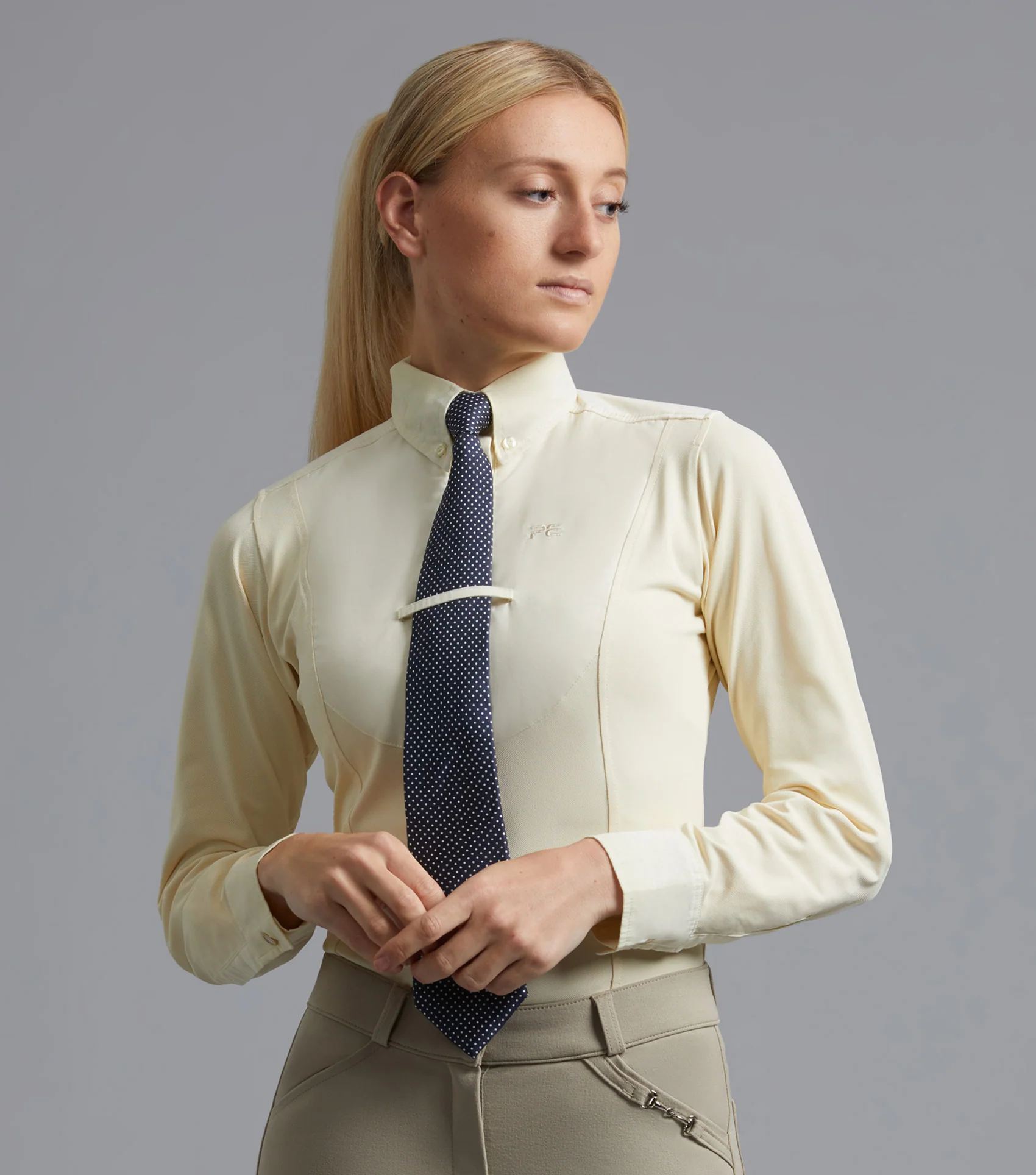 NQP Tessa Ladies Long Sleeve Tie Shirt Vanilla