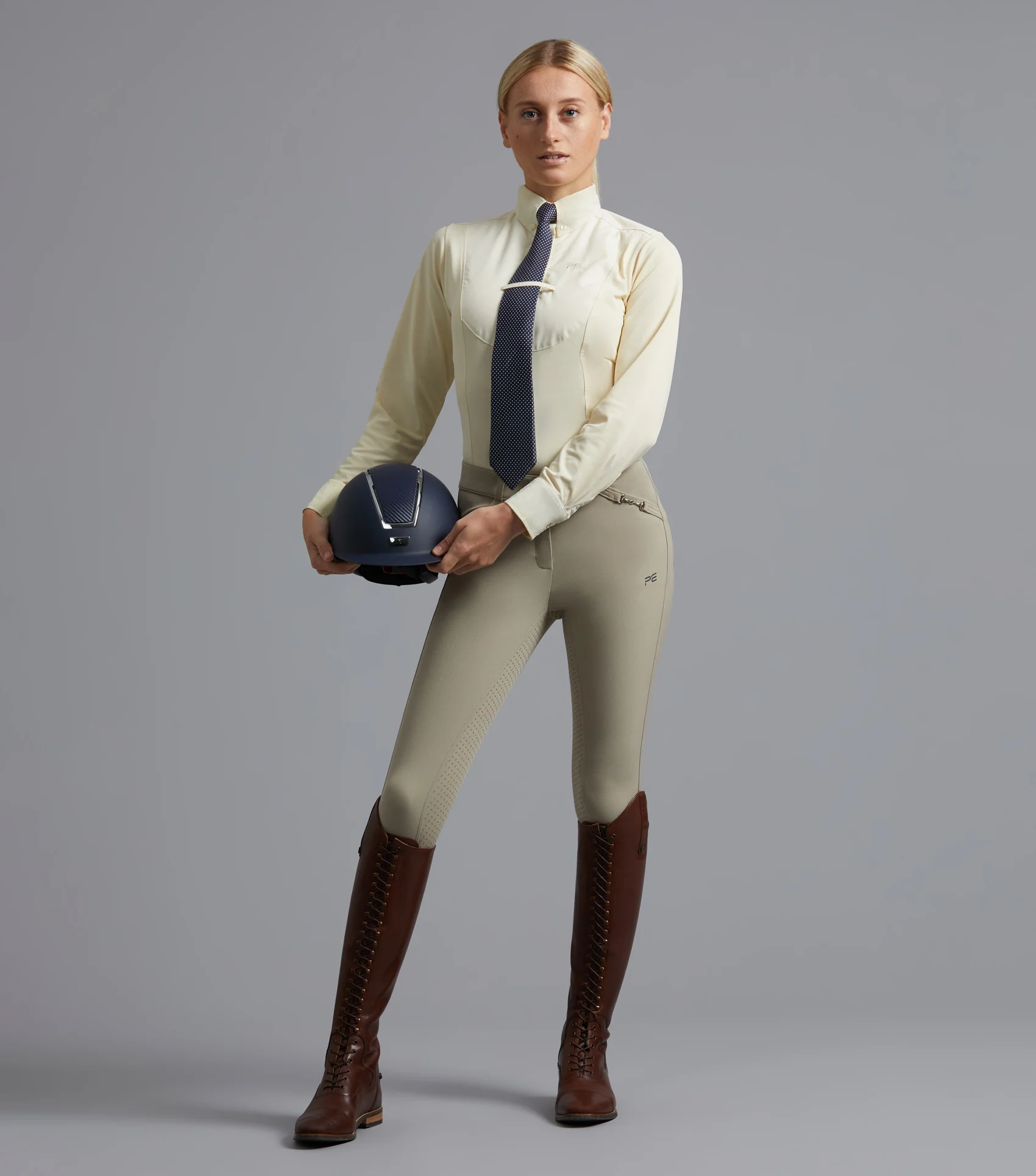 NQP Tessa Ladies Long Sleeve Tie Shirt Vanilla - Image 2