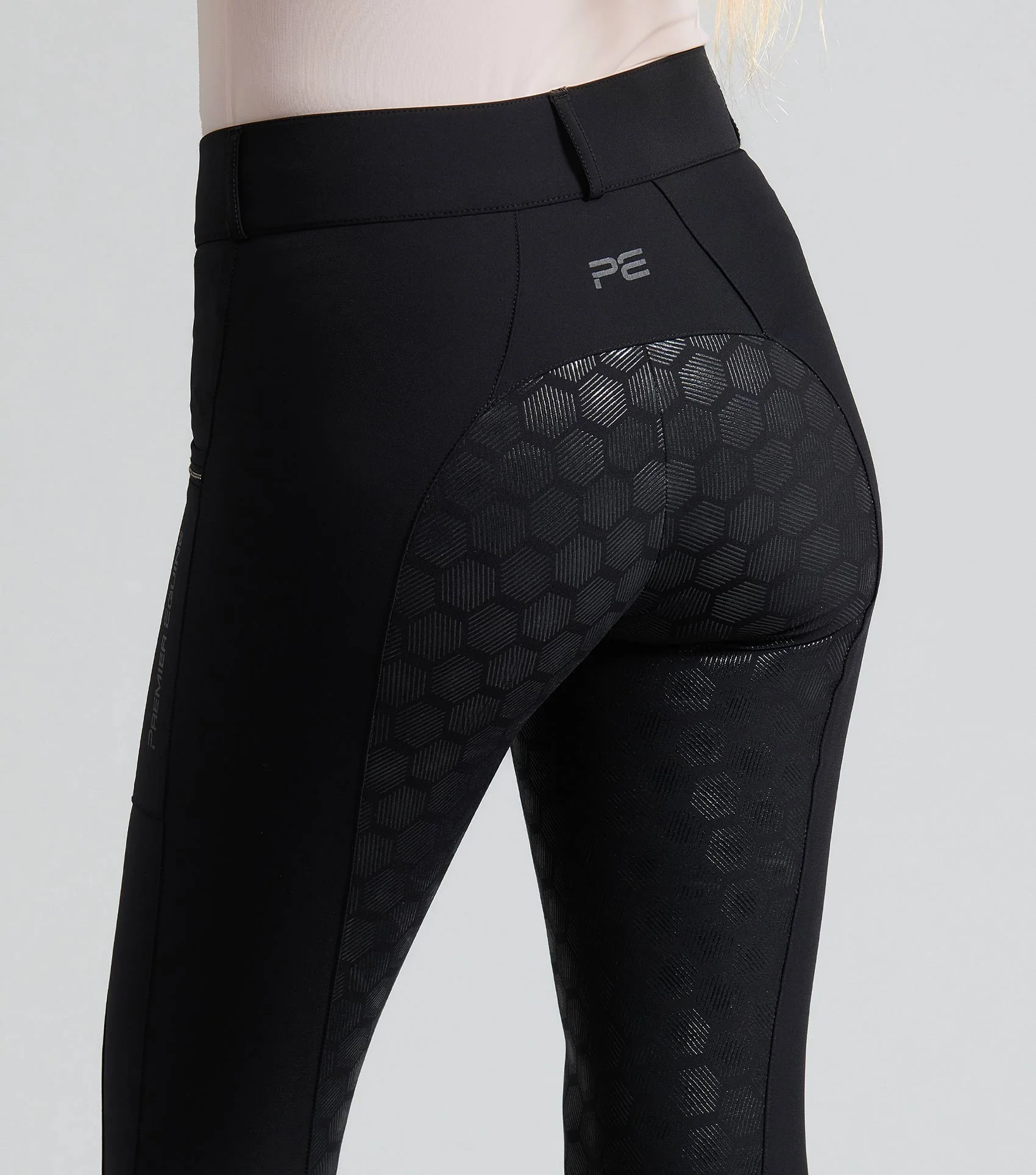 Ofena Womens Full Seat Riding Breeches Black - Image 2