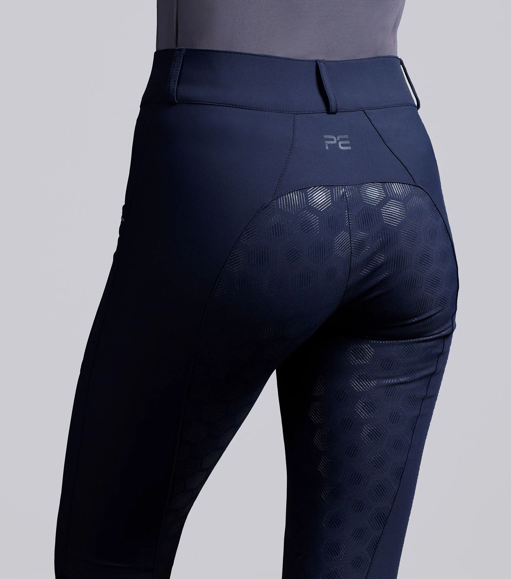 Ofena Womens Full Seat Riding Breeches Navy - Image 3